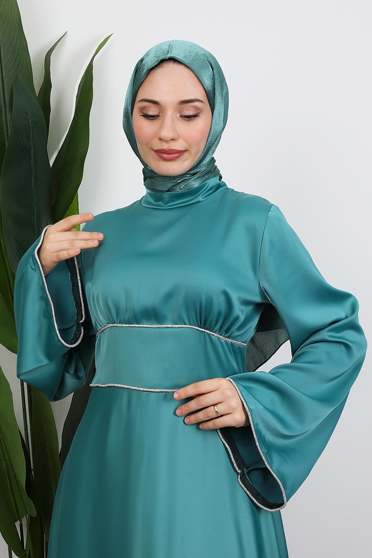 Funda Saten Elbise Mint
