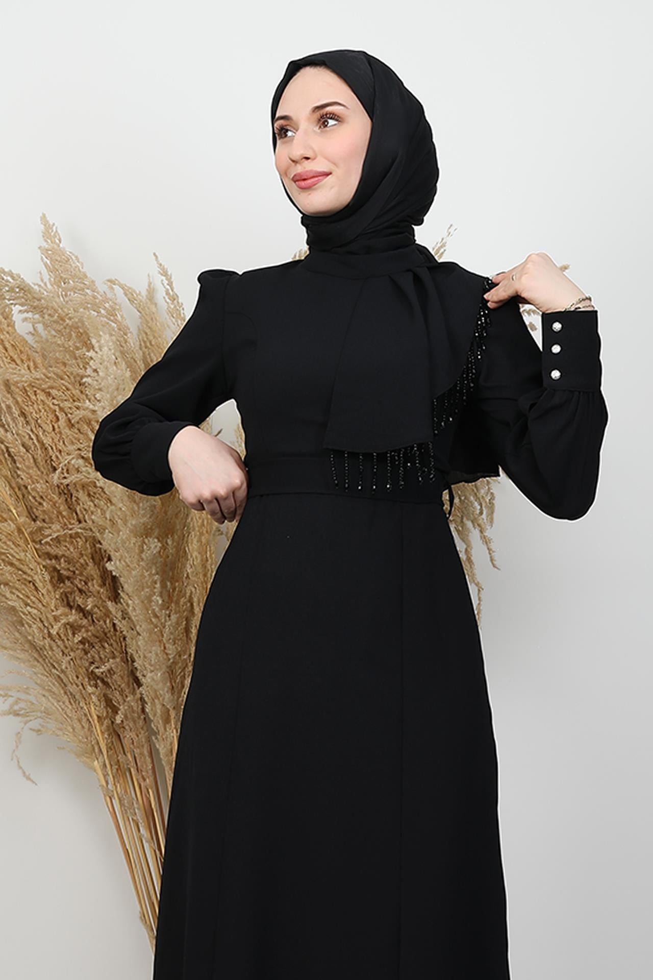Gülay Taşlı Abiye Siyah