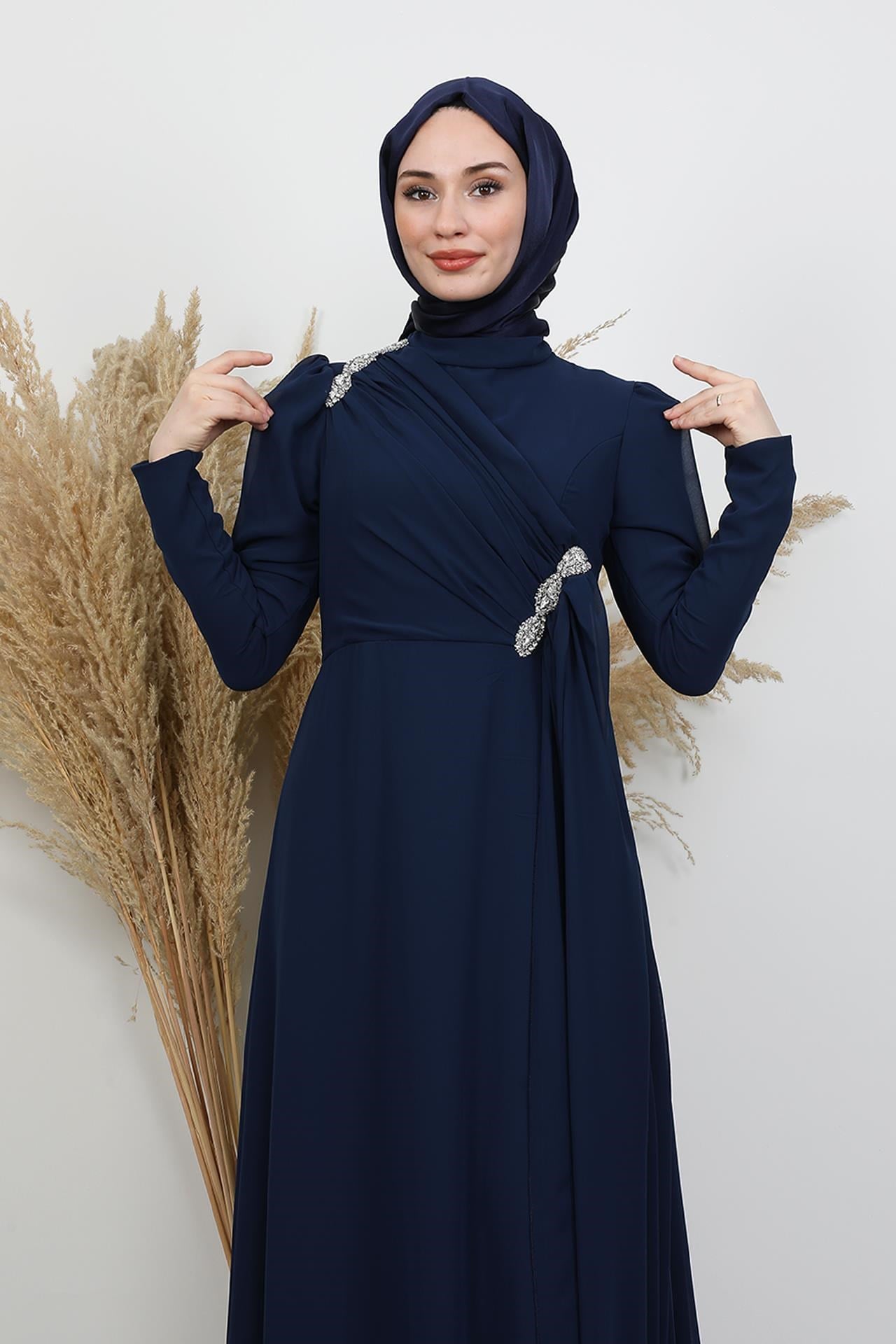 Gülnihal Şifon Abiye Lacivert