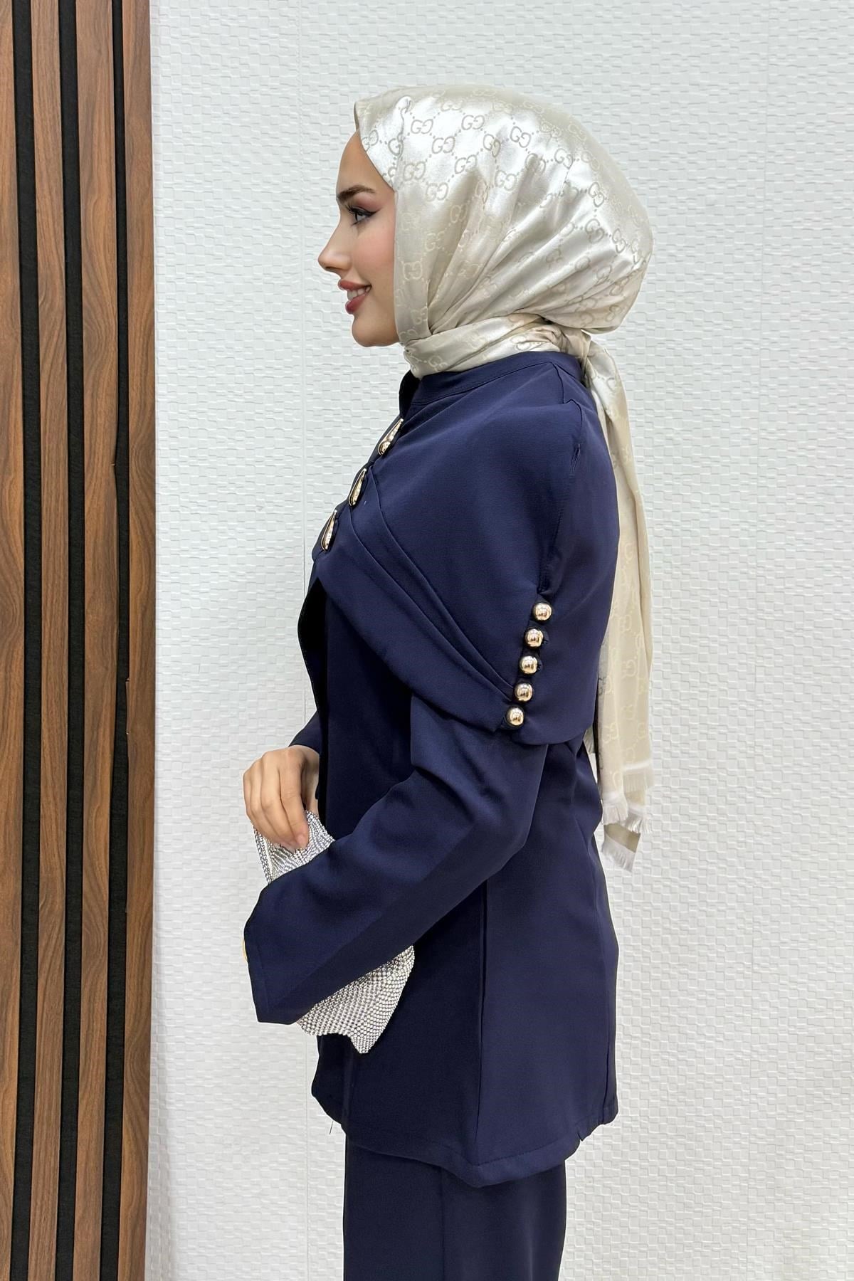 İki Düğmeli Takım Lacivert
