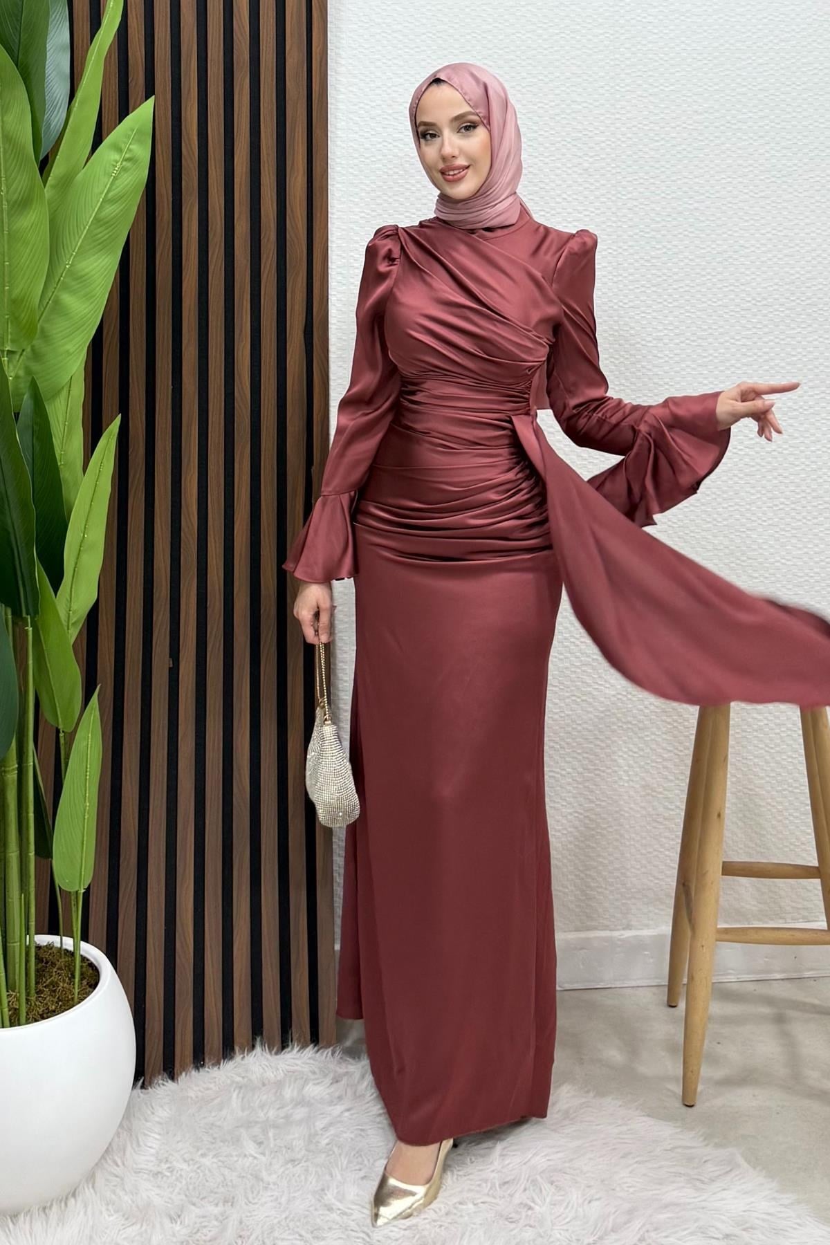 Ilgın Tesettür Abiye Gül Kurusu