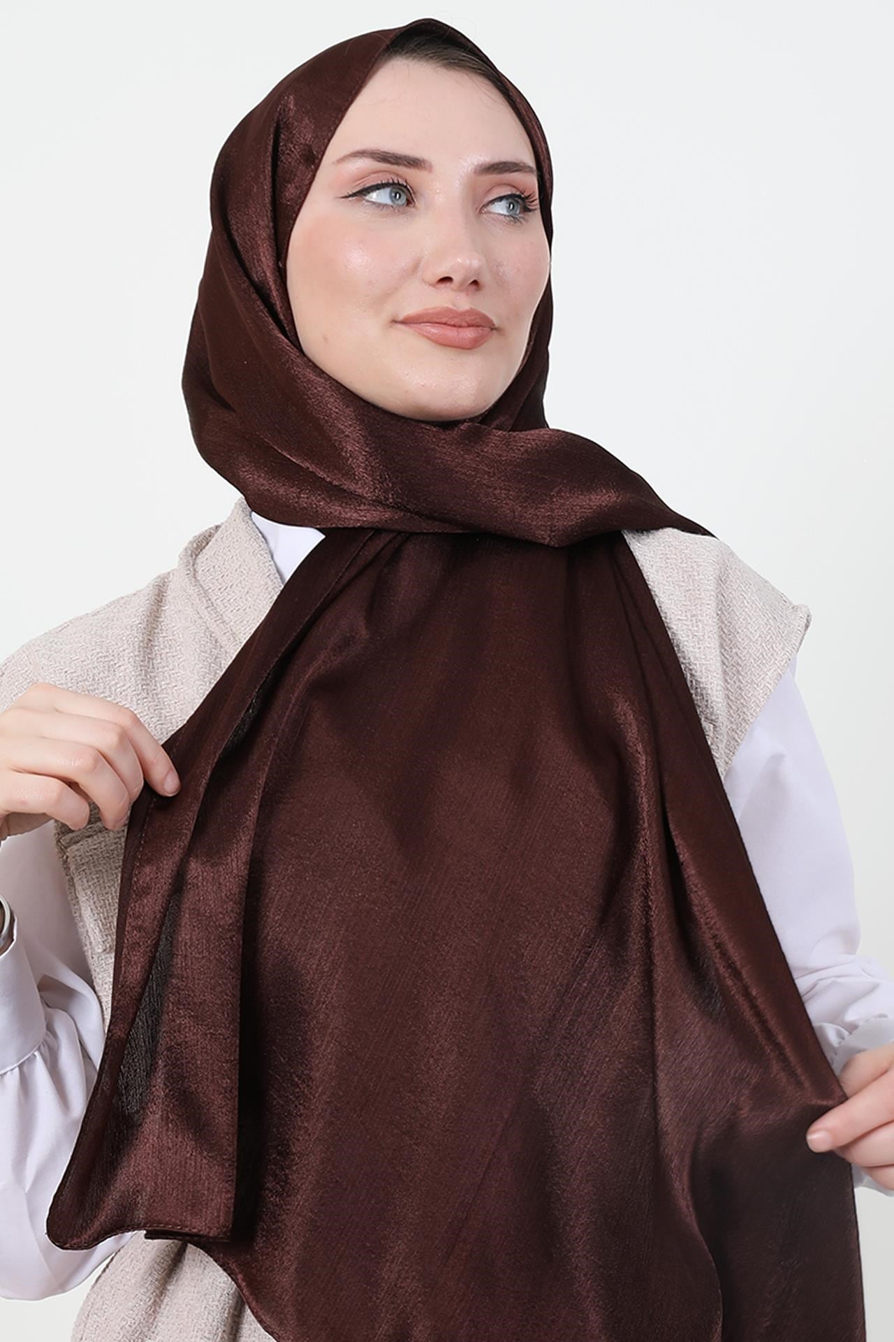 İnci Saten Şal Acı Kahve