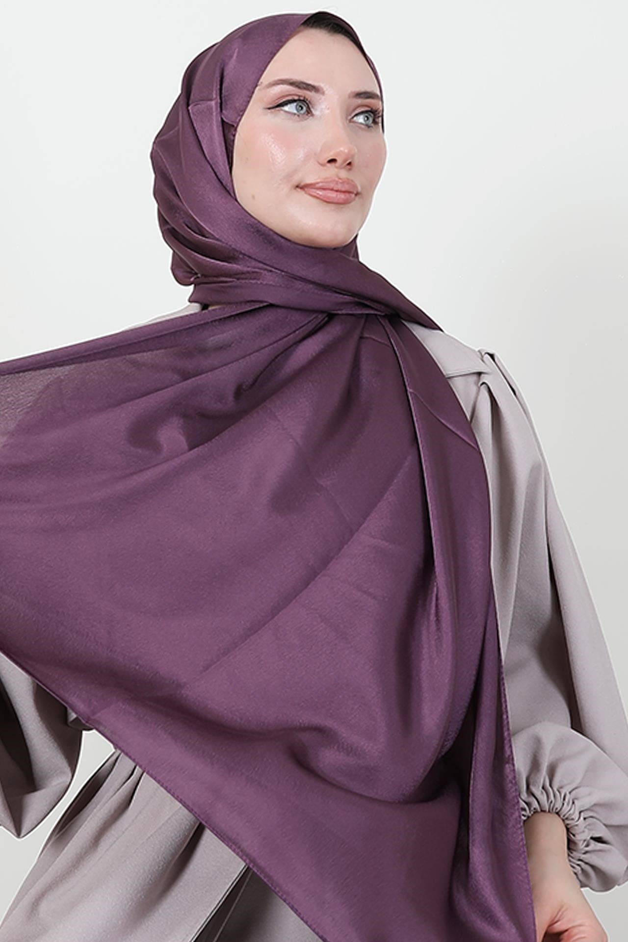 İnci Saten Şal Koyu Lila