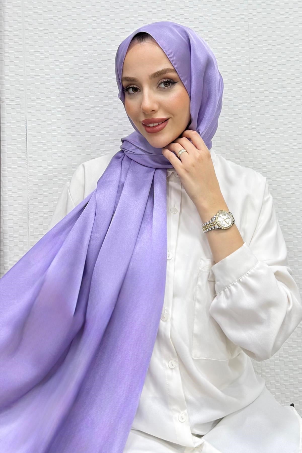 İnci Saten Şal Lila