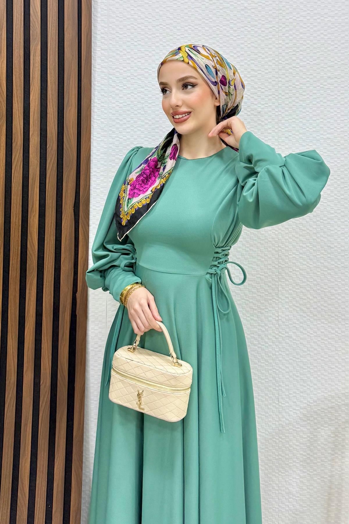 İp Kuşaklı Elbise Mint