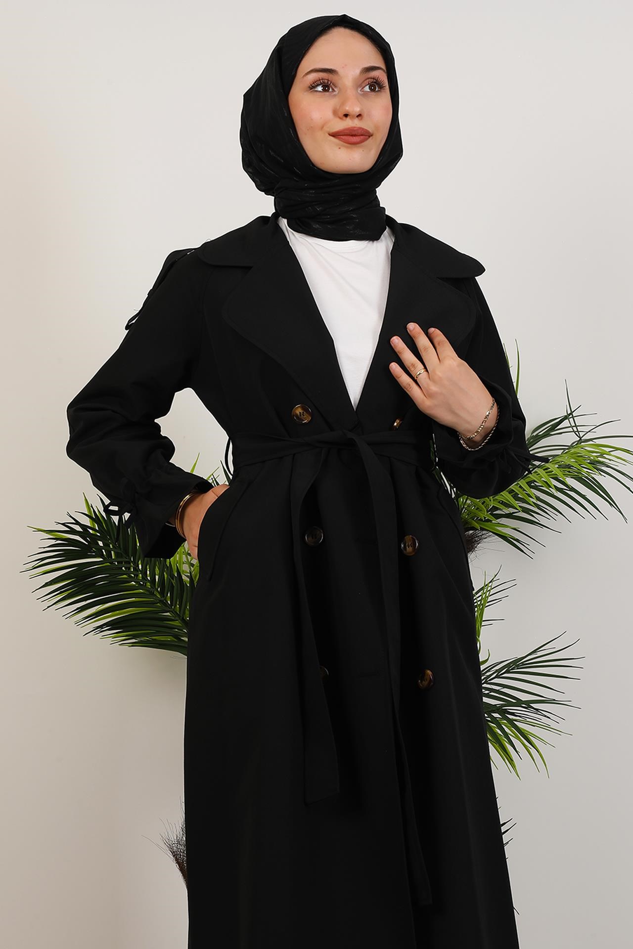 Jasmin Trençkot Siyah
