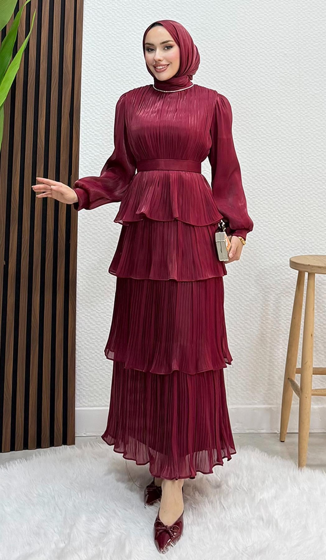 Kayla Takım Abiye Bordo