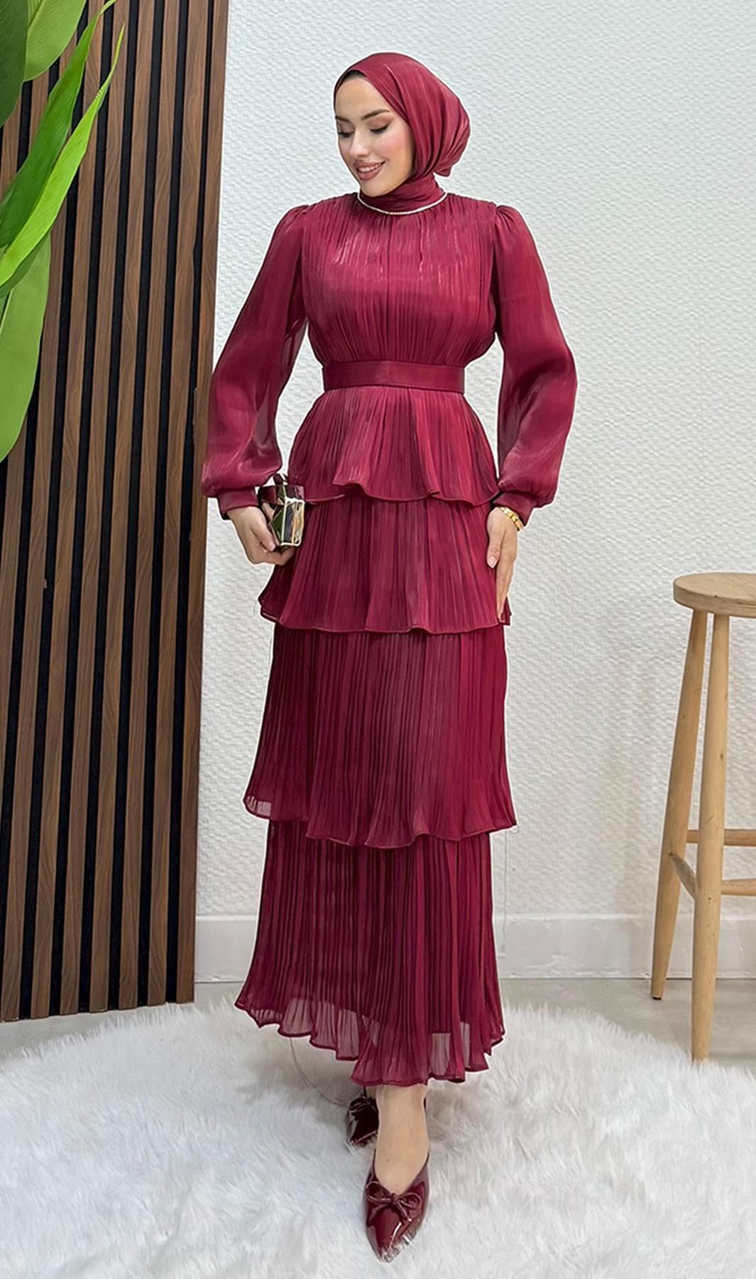 Kayla Takım Abiye Bordo