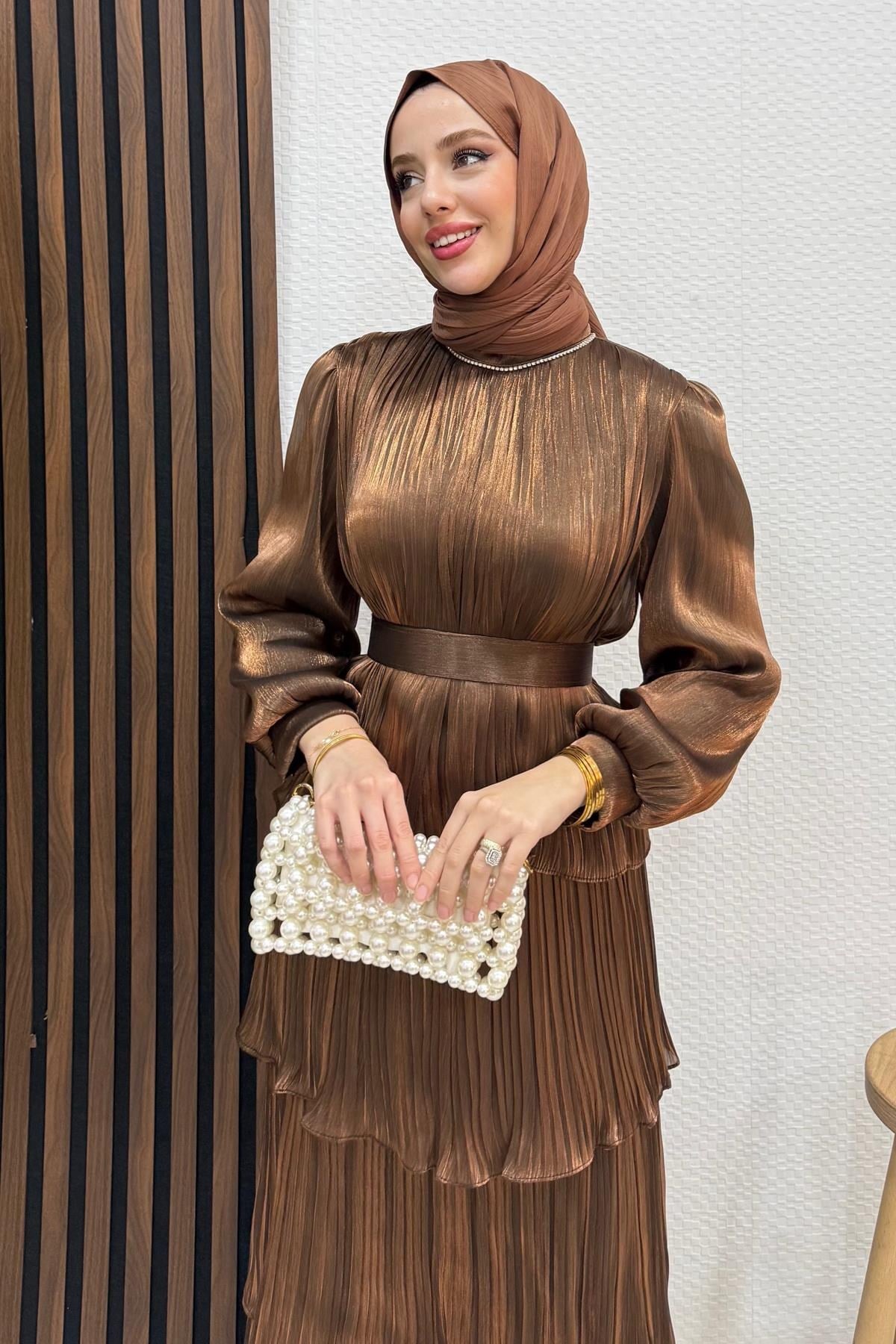 Kayla Takım Abiye Kahve