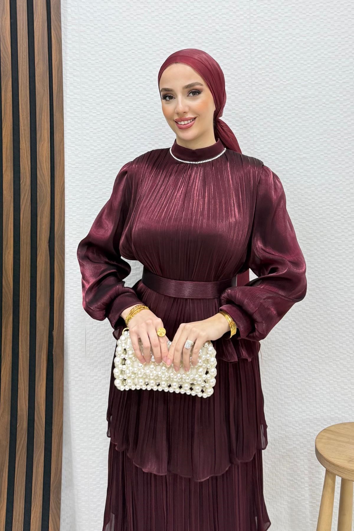 Kayla Takım Abiye Koyu Bordo