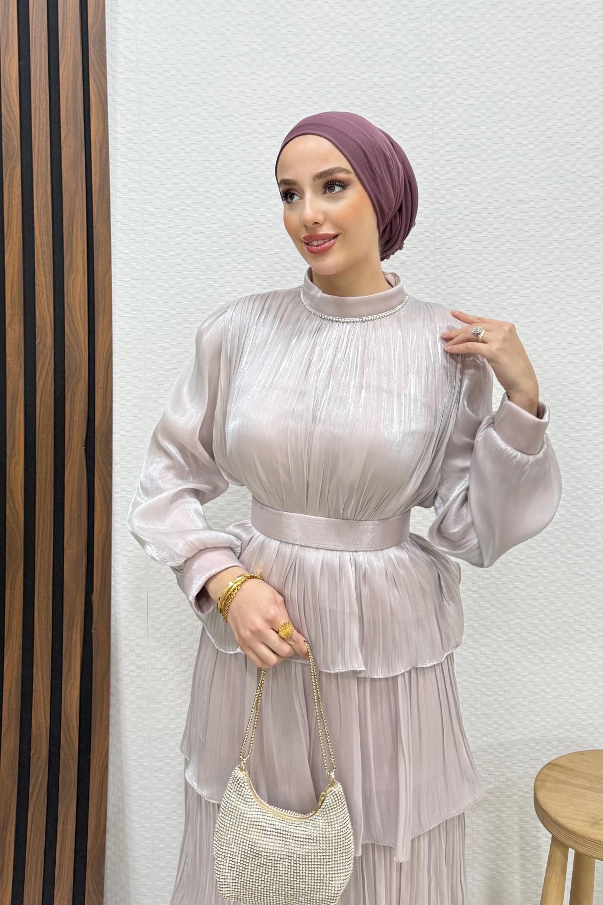 Kayla Takım Abiye Pudra