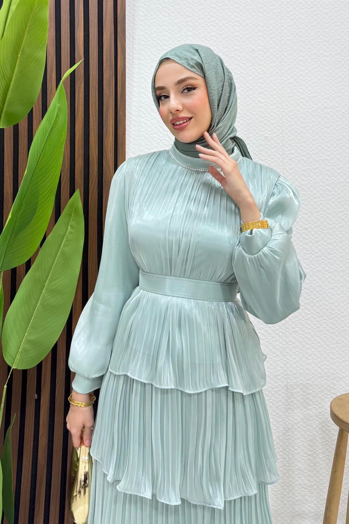 Kayla Takım Abiye Su Yeşil