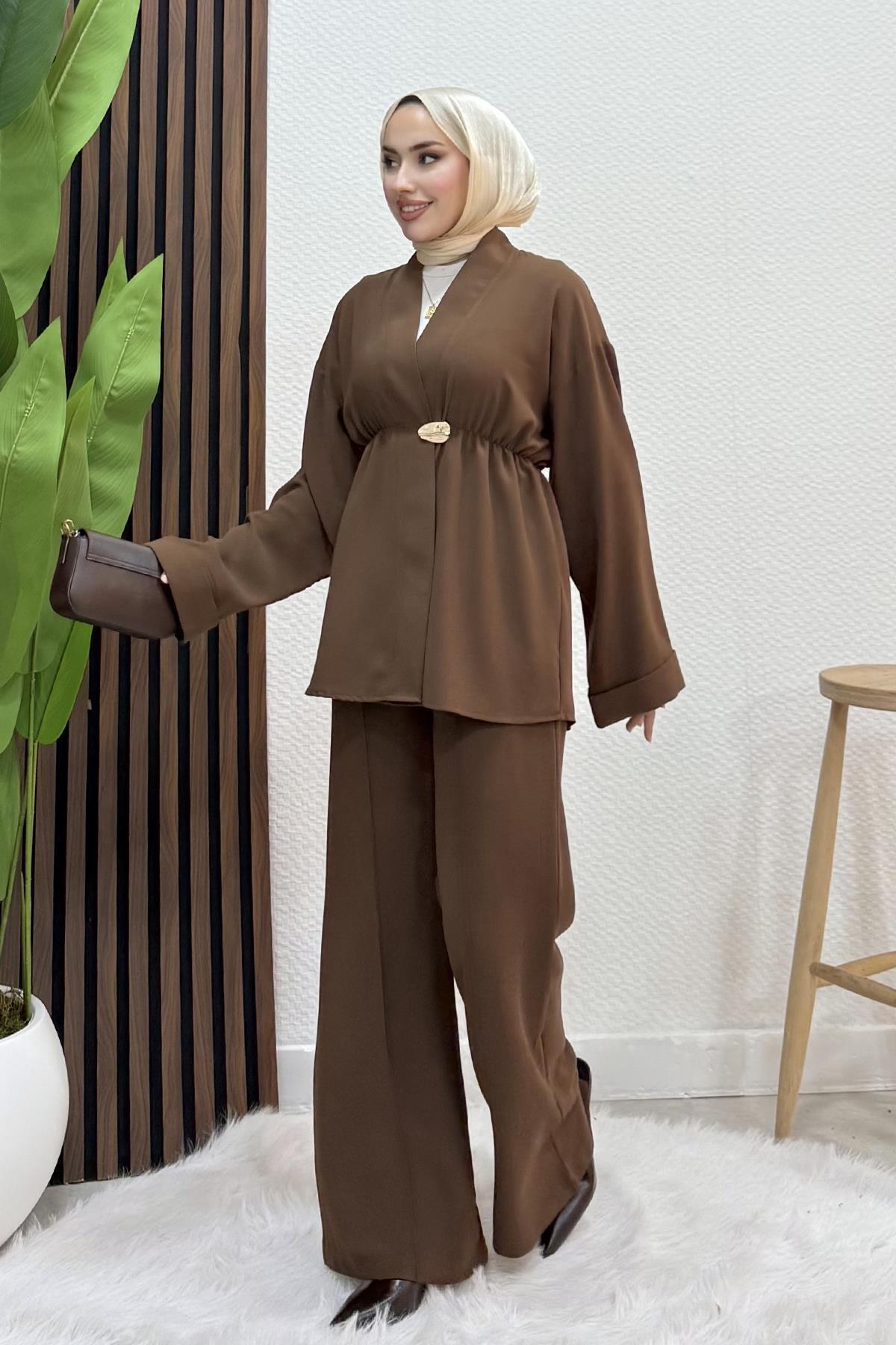 Kimono Model Takım Kahve