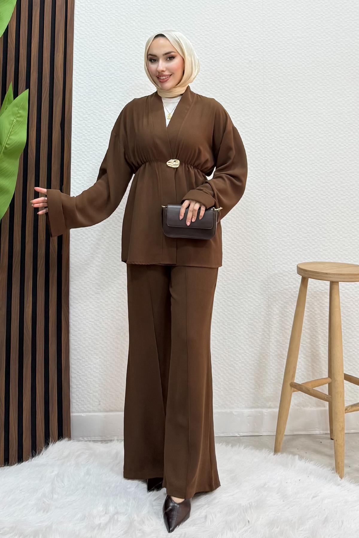 Kimono Model Takım Kahve