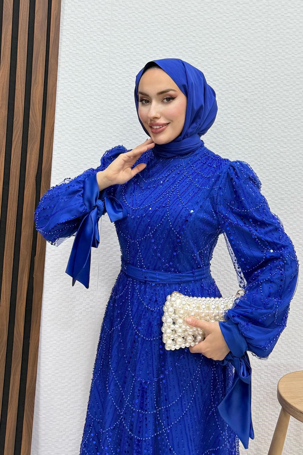 Kol Ucu Saten Abiye Saks