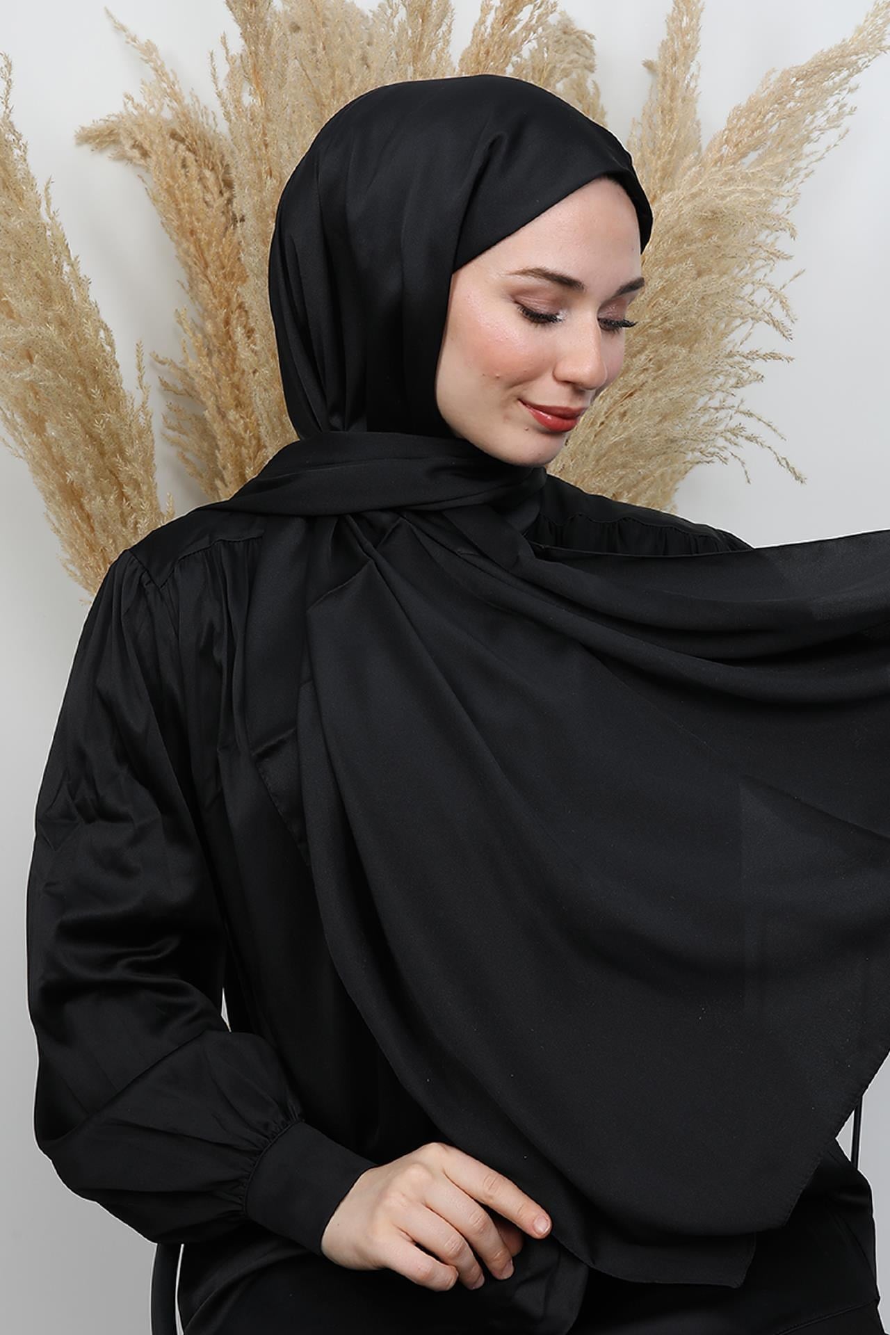 Kristal İpek Şal Siyah