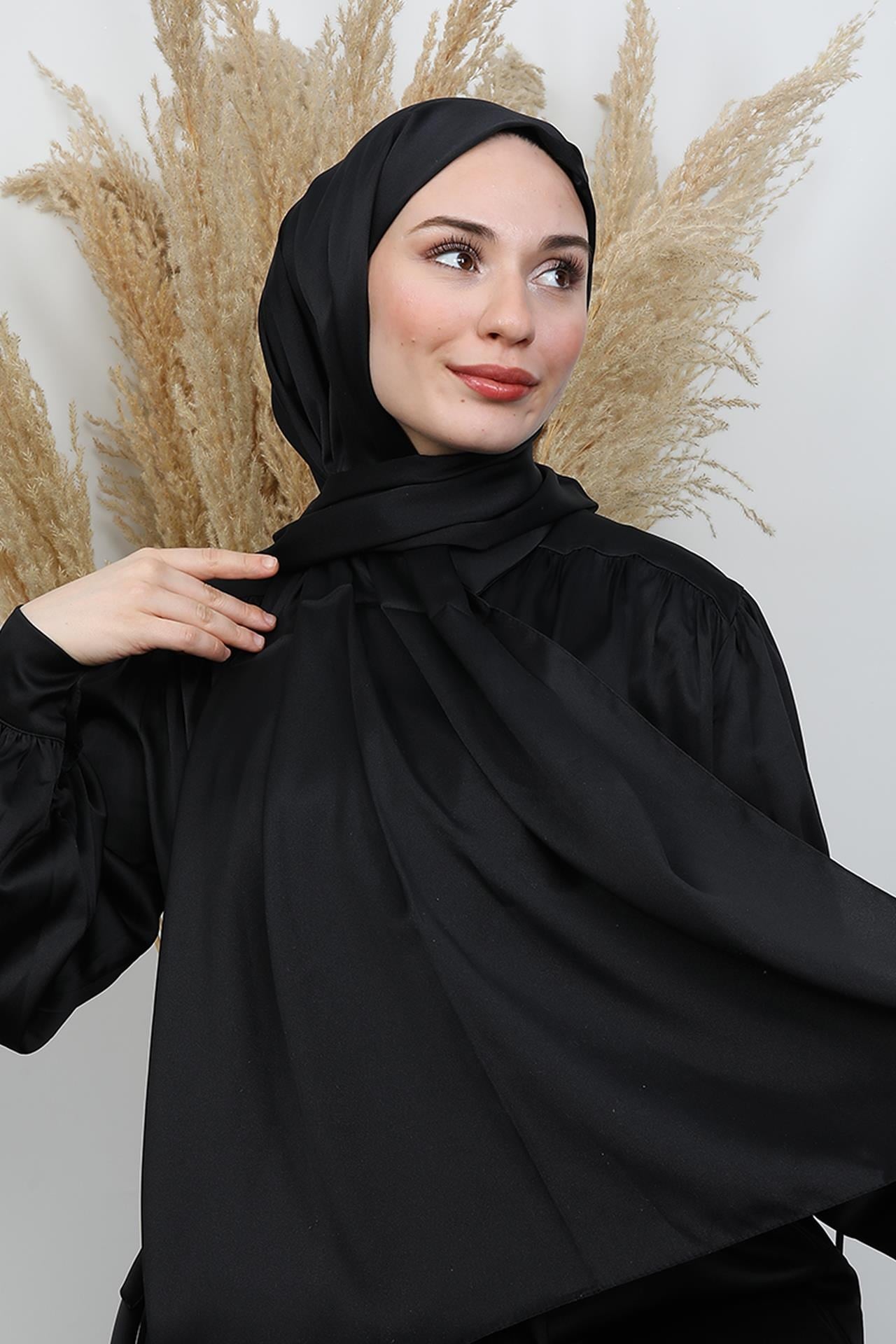 Kristal İpek Şal Siyah