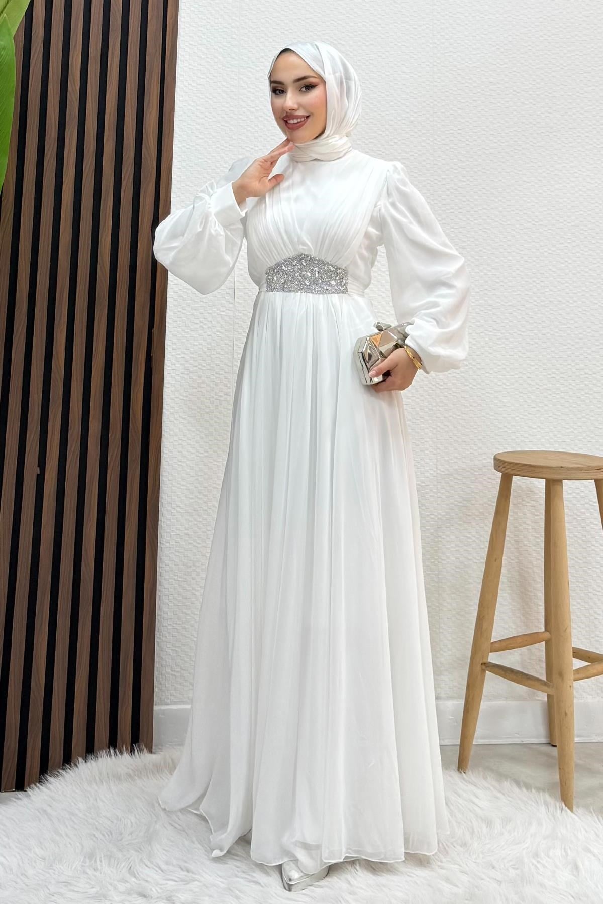 Larissa Şifon Abiye Beyaz