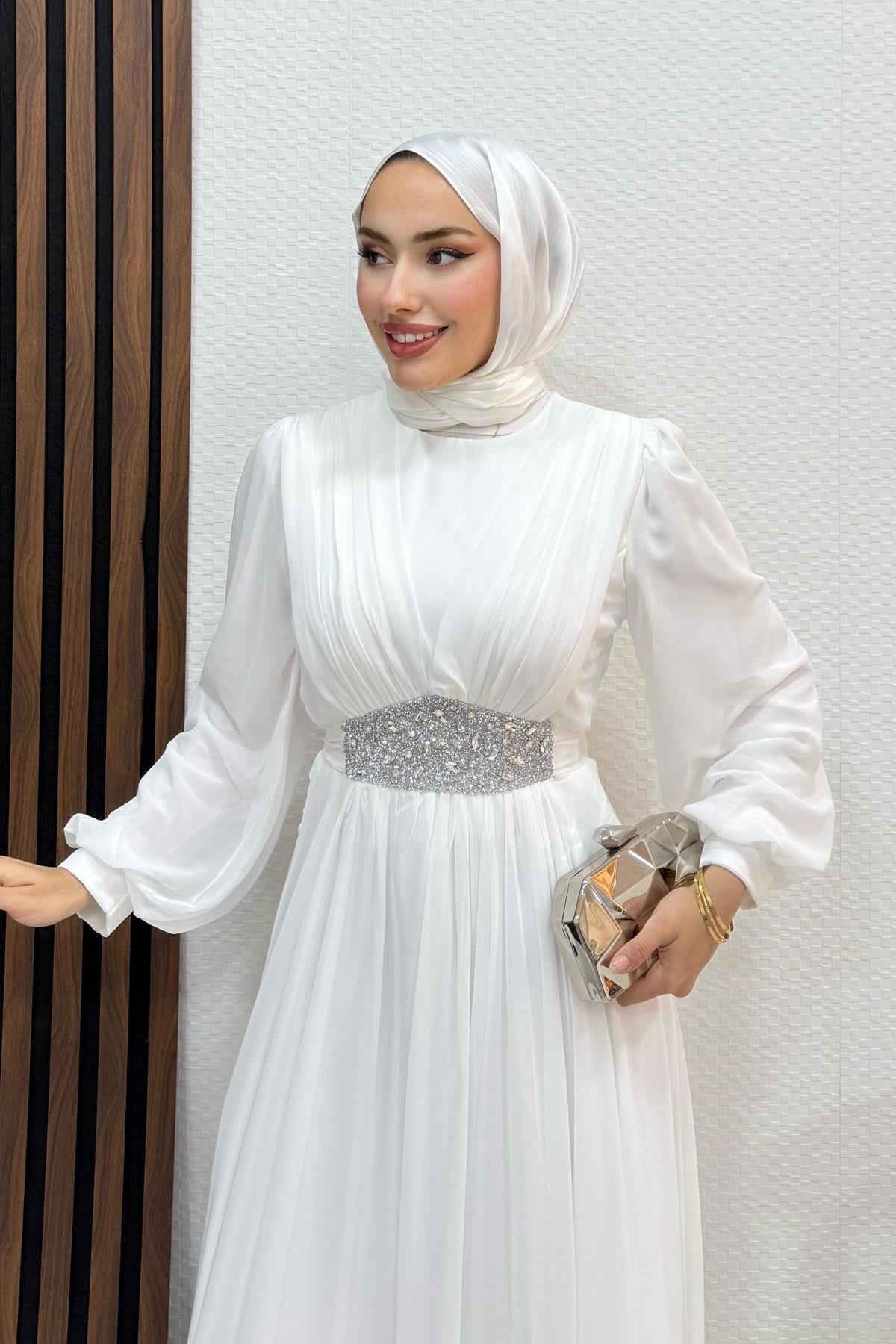 Larissa Şifon Abiye Beyaz