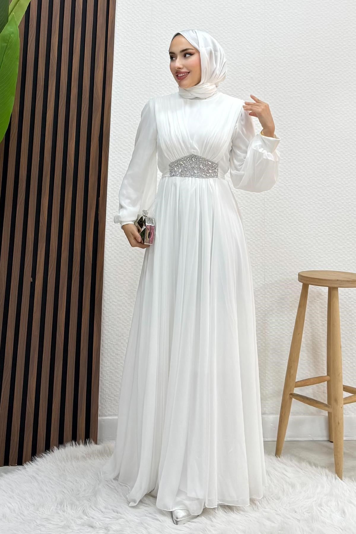 Larissa Şifon Abiye Beyaz