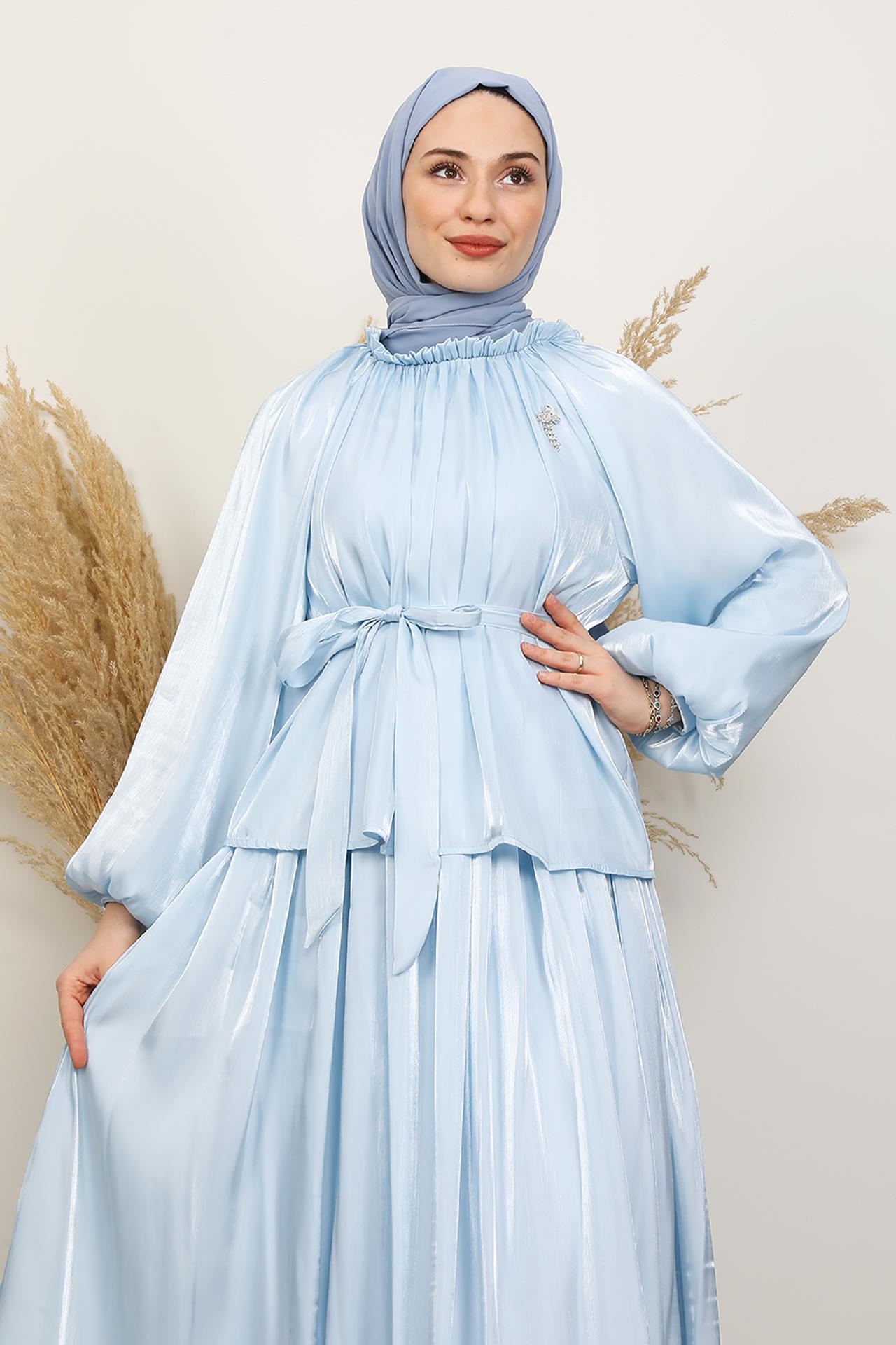 Layla Broş Takım Bebe Mavi