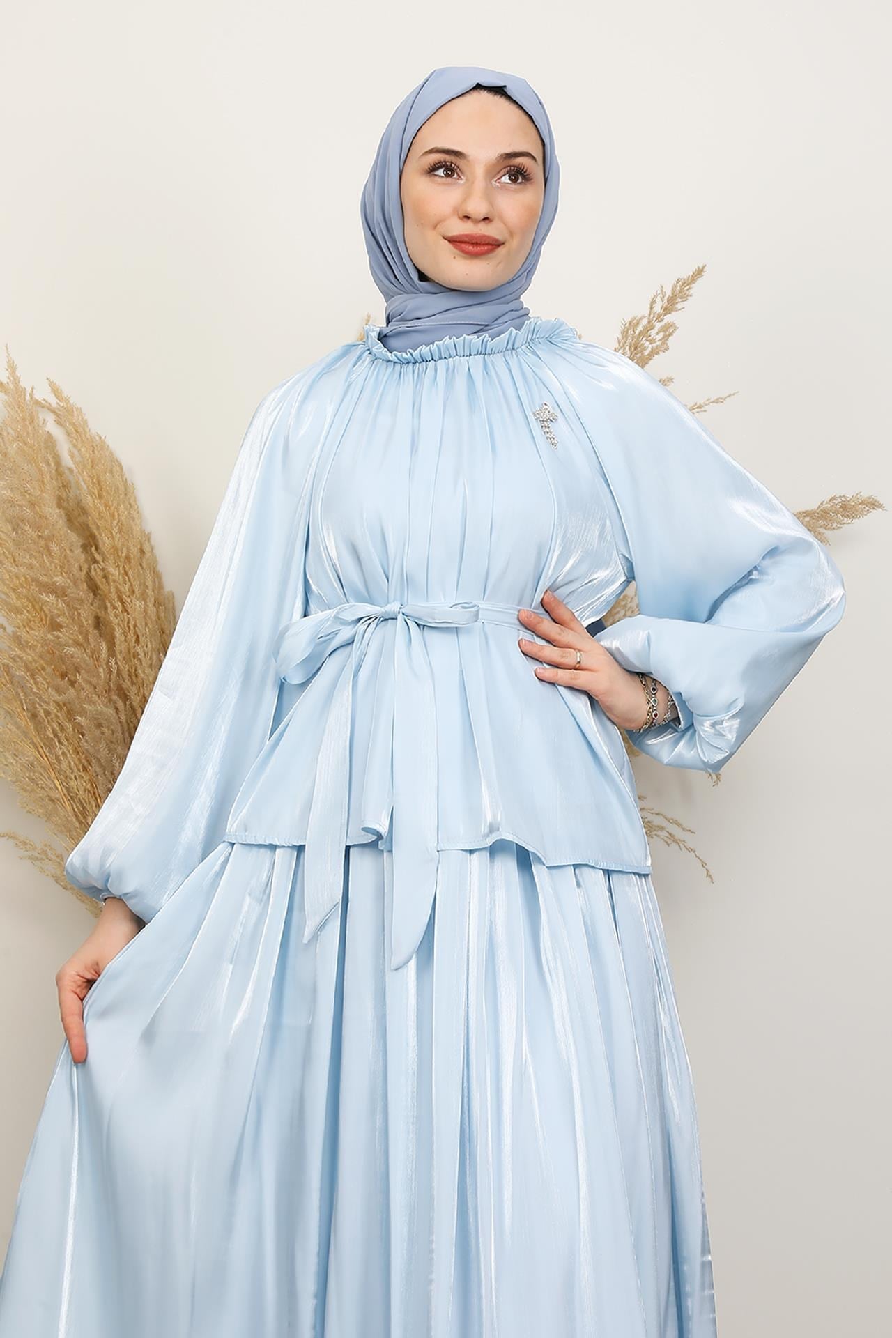 Layla Broş Takım Bebe Mavi
