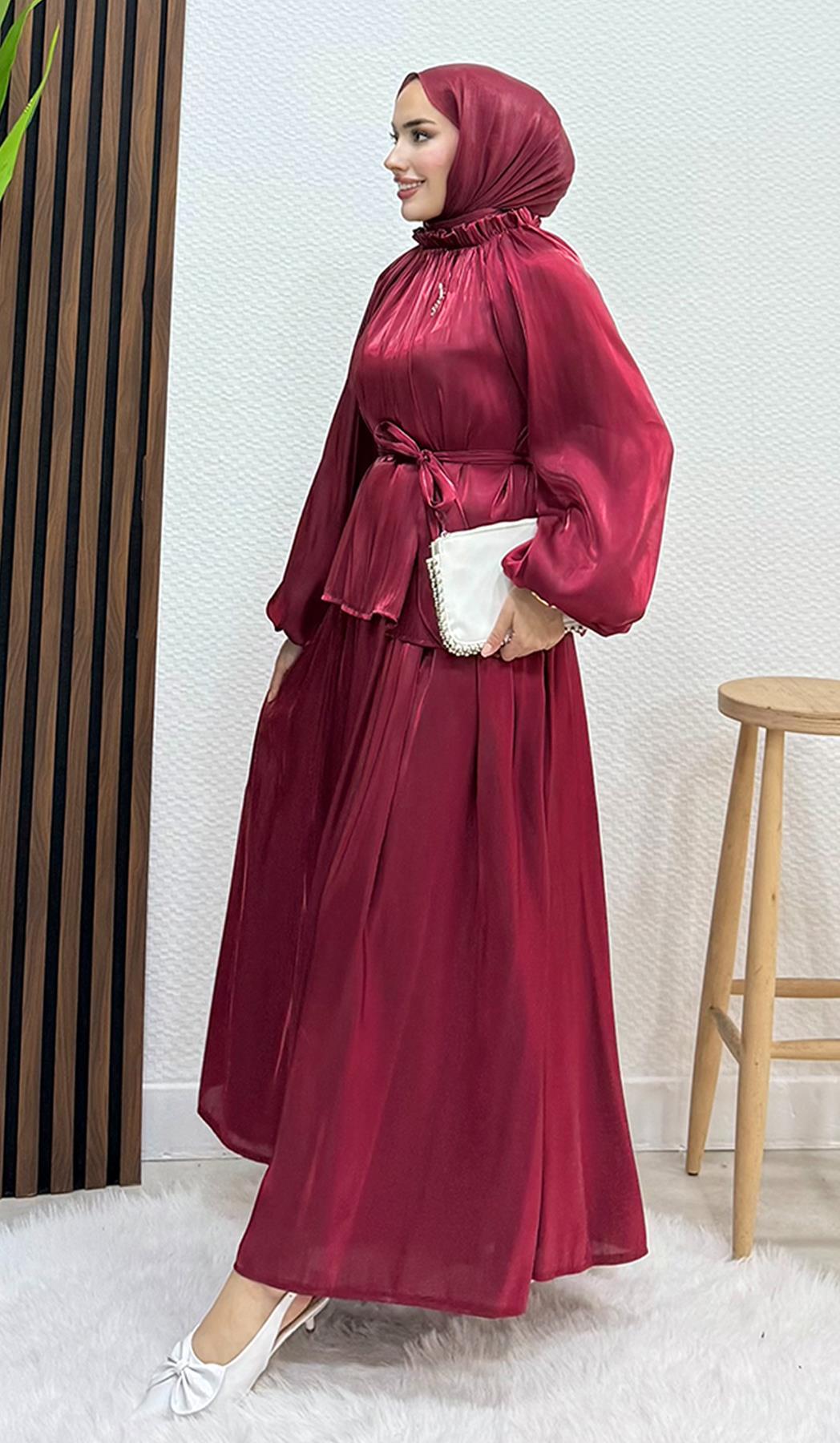 Layla Broş Takım Bordo