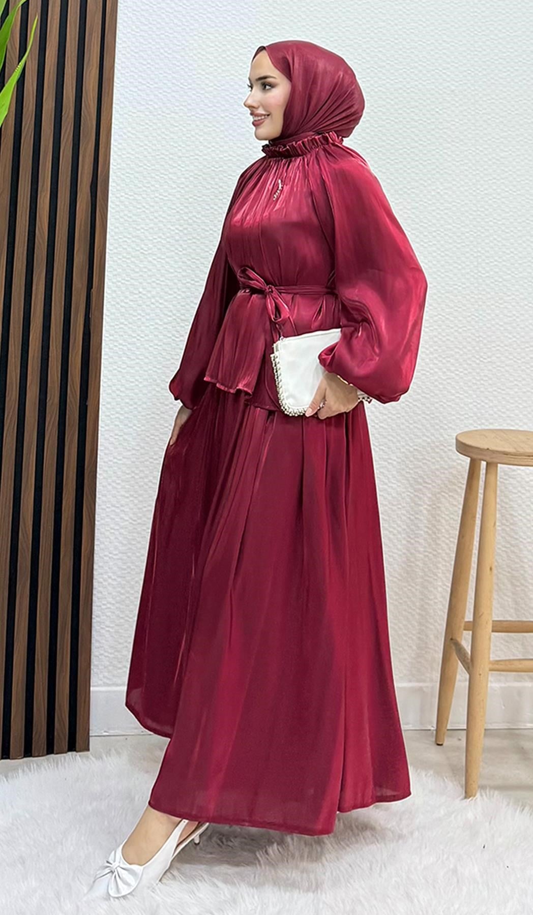 Layla Broş Takım Bordo