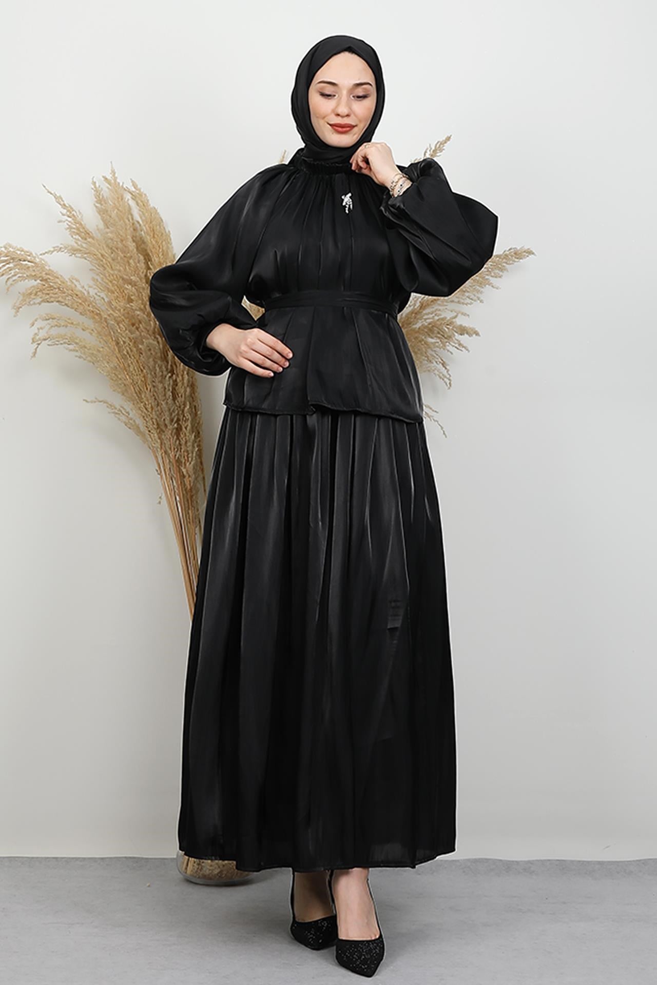 Layla Broş Takım Siyah
