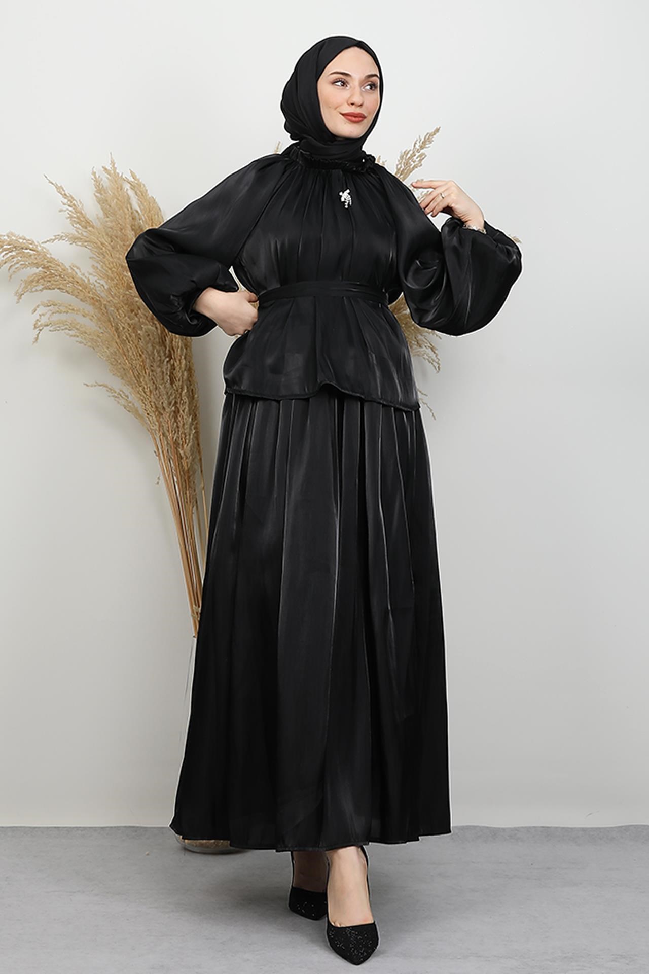Layla Broş Takım Siyah