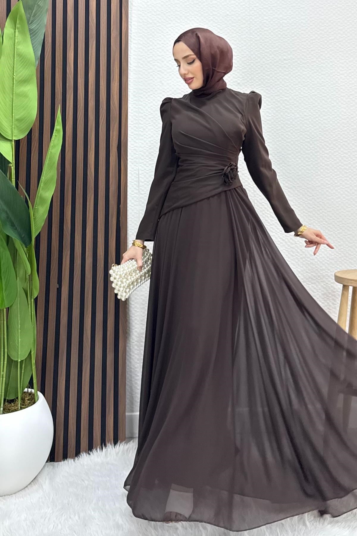 Liva Şifon Abiye Acı Kahve