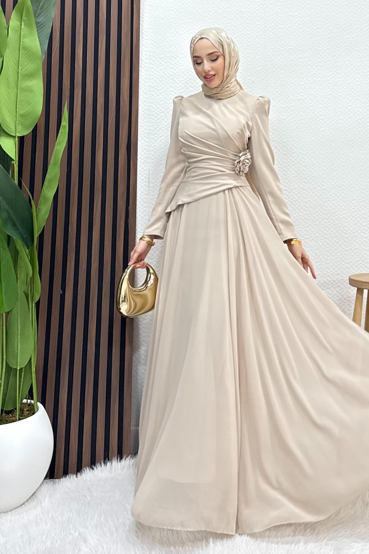 Liva Şifon Abiye Bej
