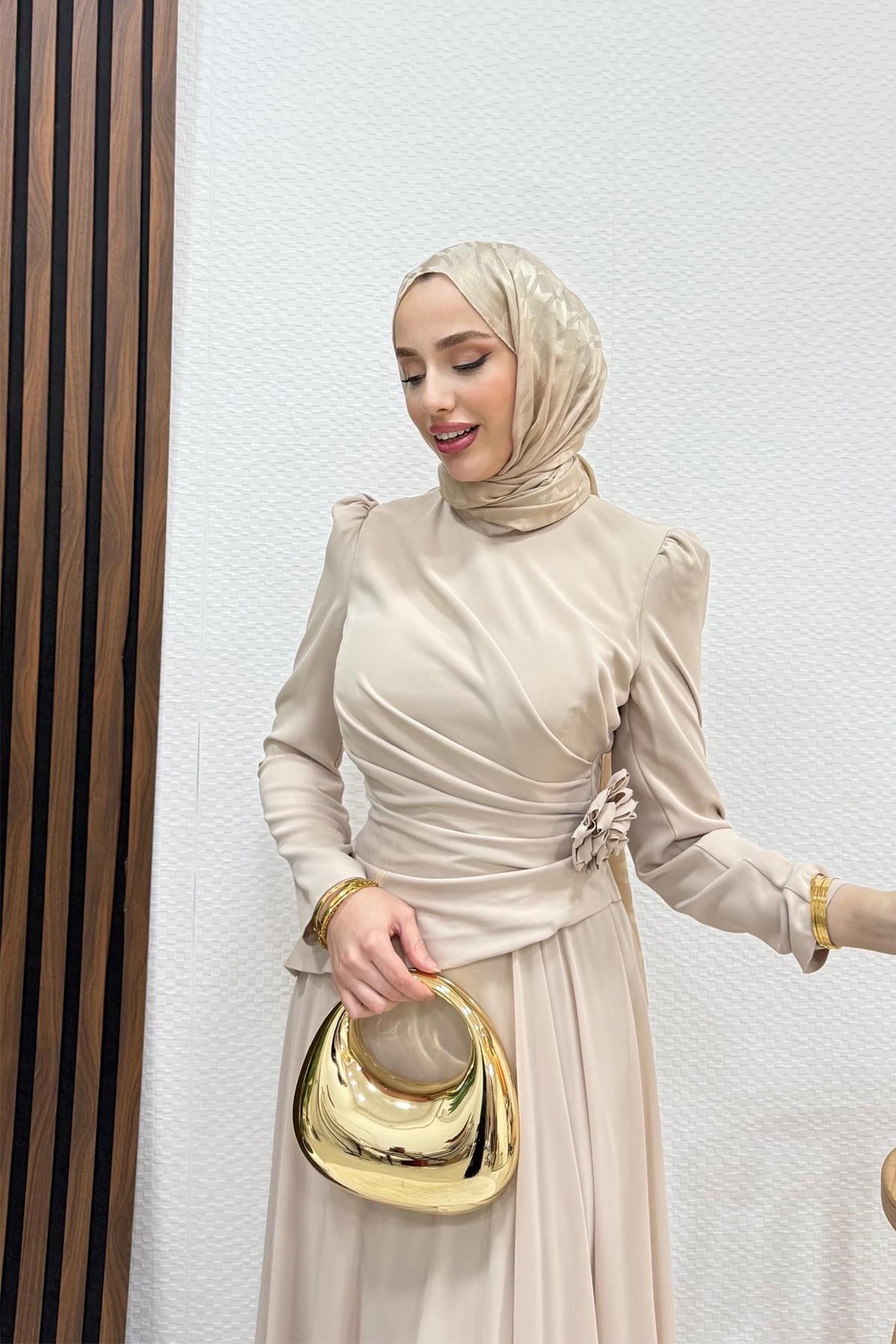 Liva Şifon Abiye Bej