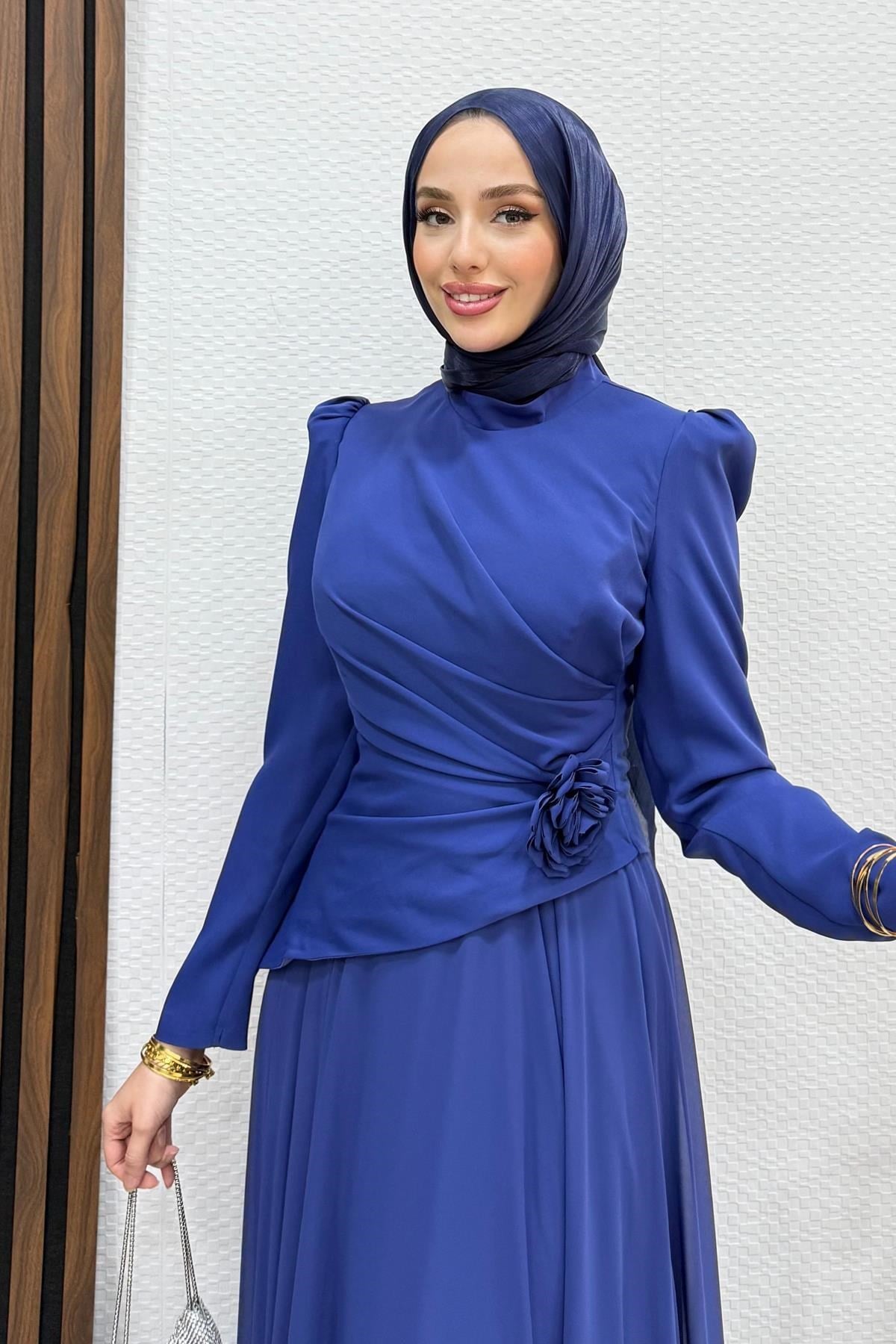 Liva Şifon Abiye Gece Mavi