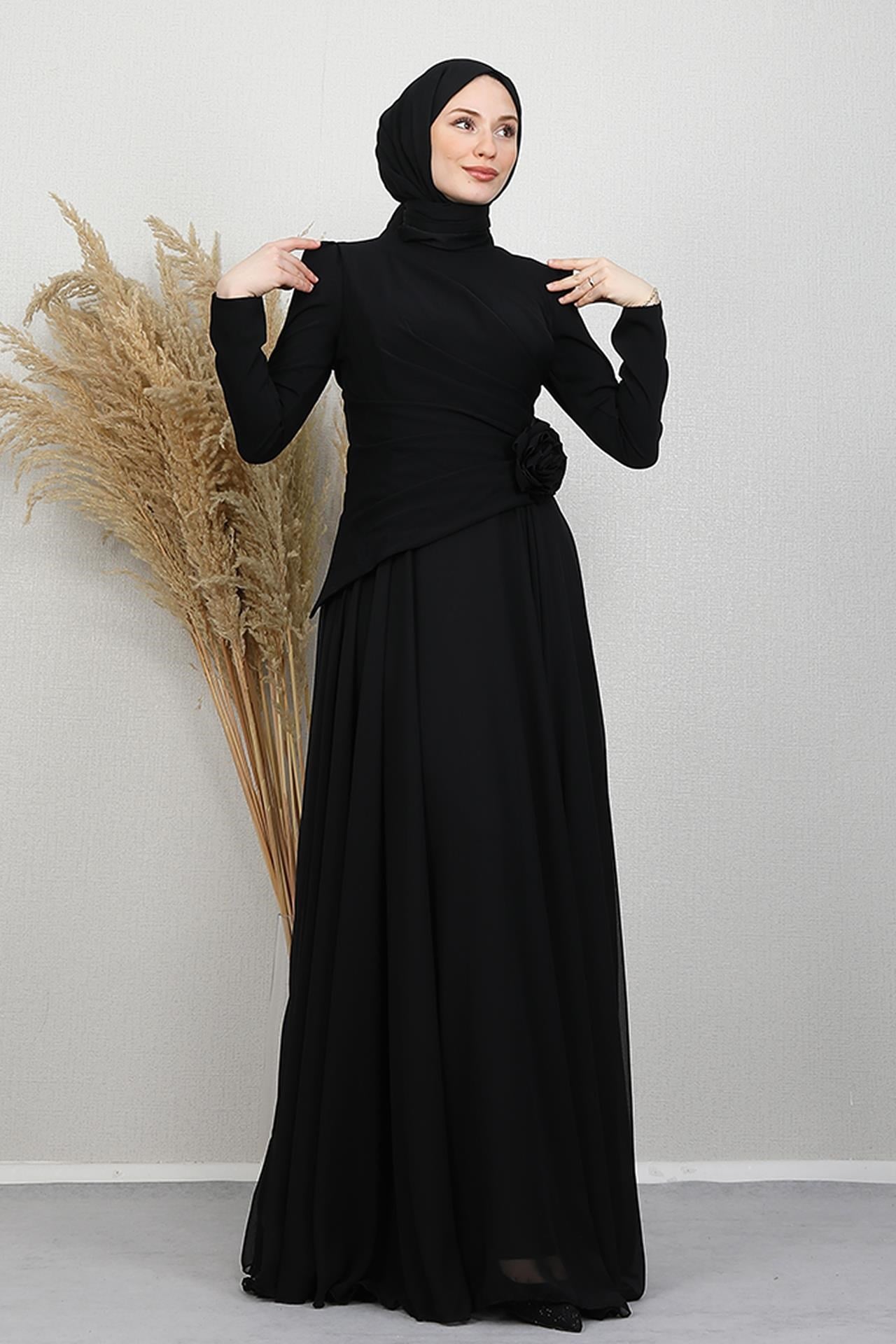 Liva Şifon Abiye Siyah