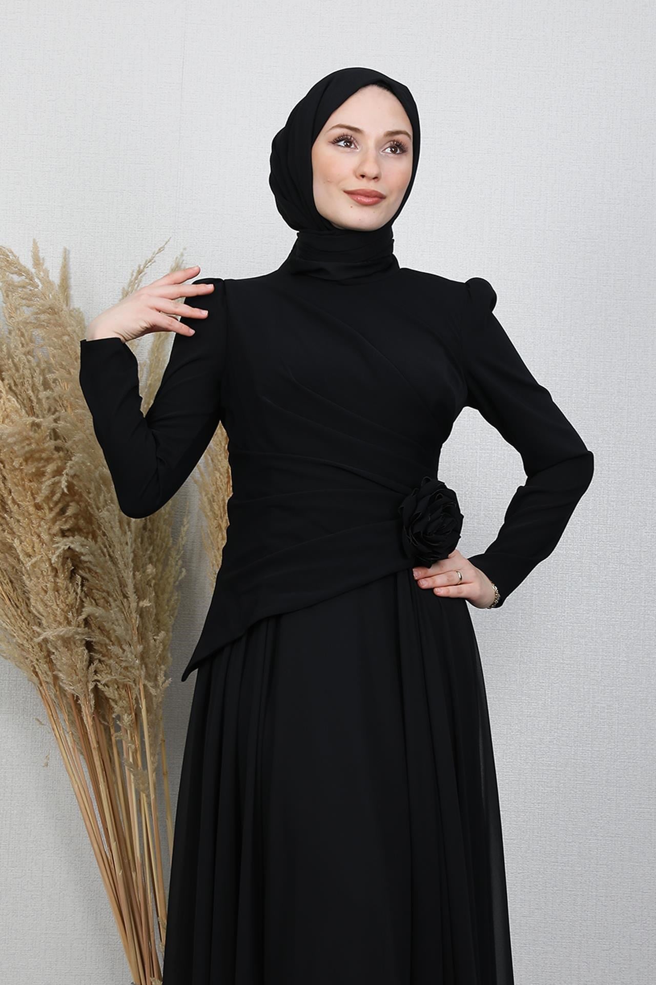 Liva Şifon Abiye Siyah