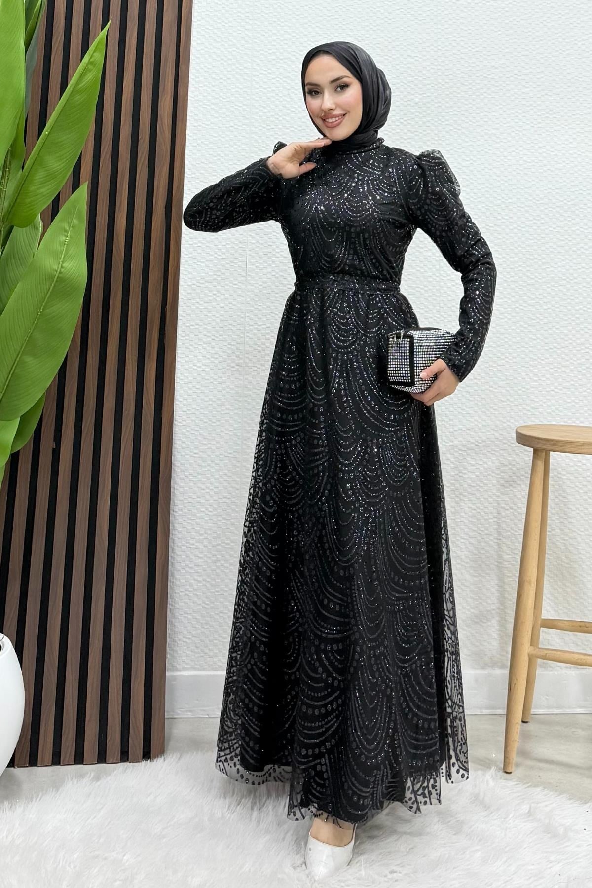 Lumina Simli Abiye Siyah