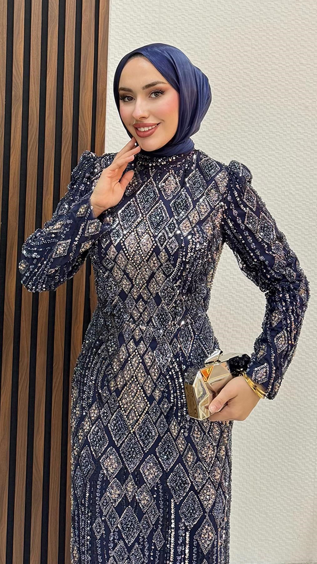 Mahidevran İşleme Abiye Lacivert