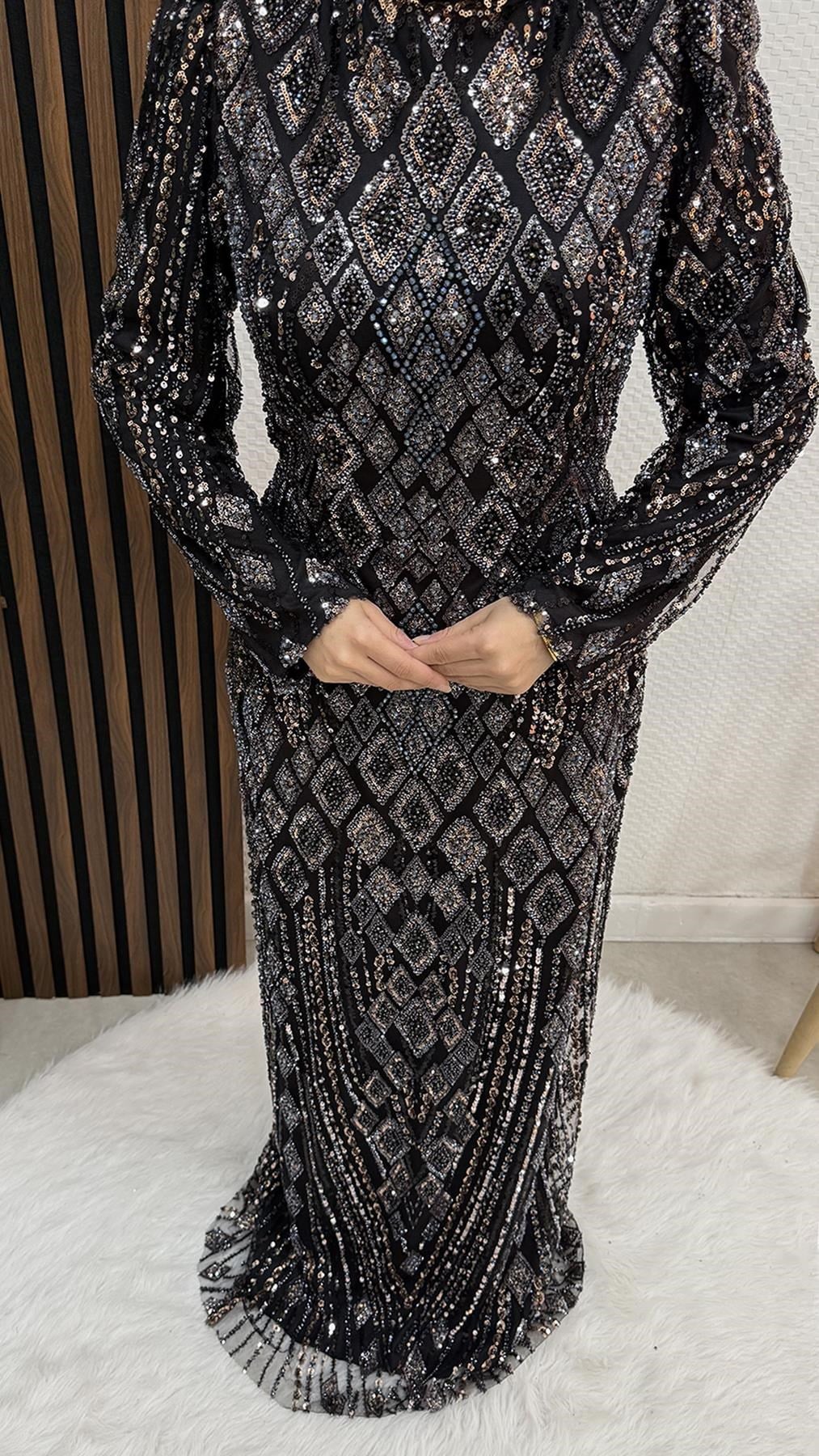 Mahidevran İşleme Abiye Siyah