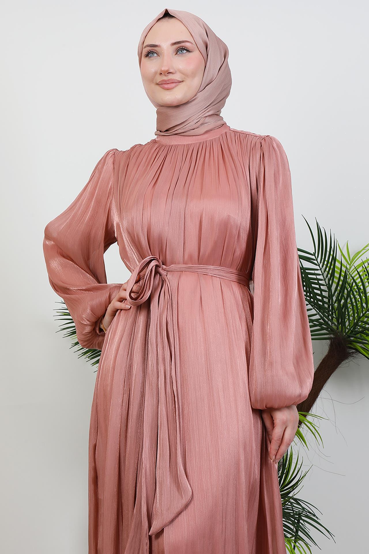 Matem Tesettür Elbise Pembe