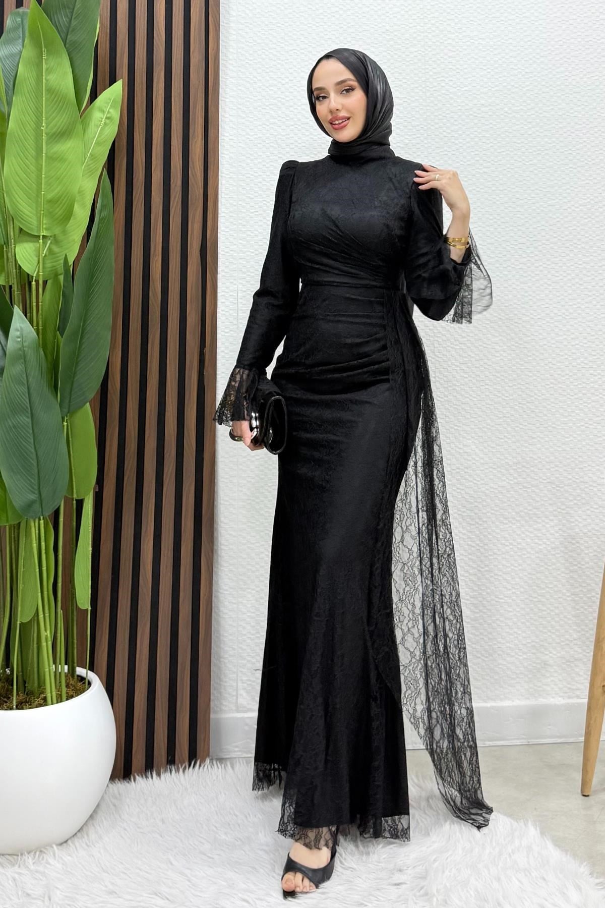 Maysa Tül Abiye Siyah