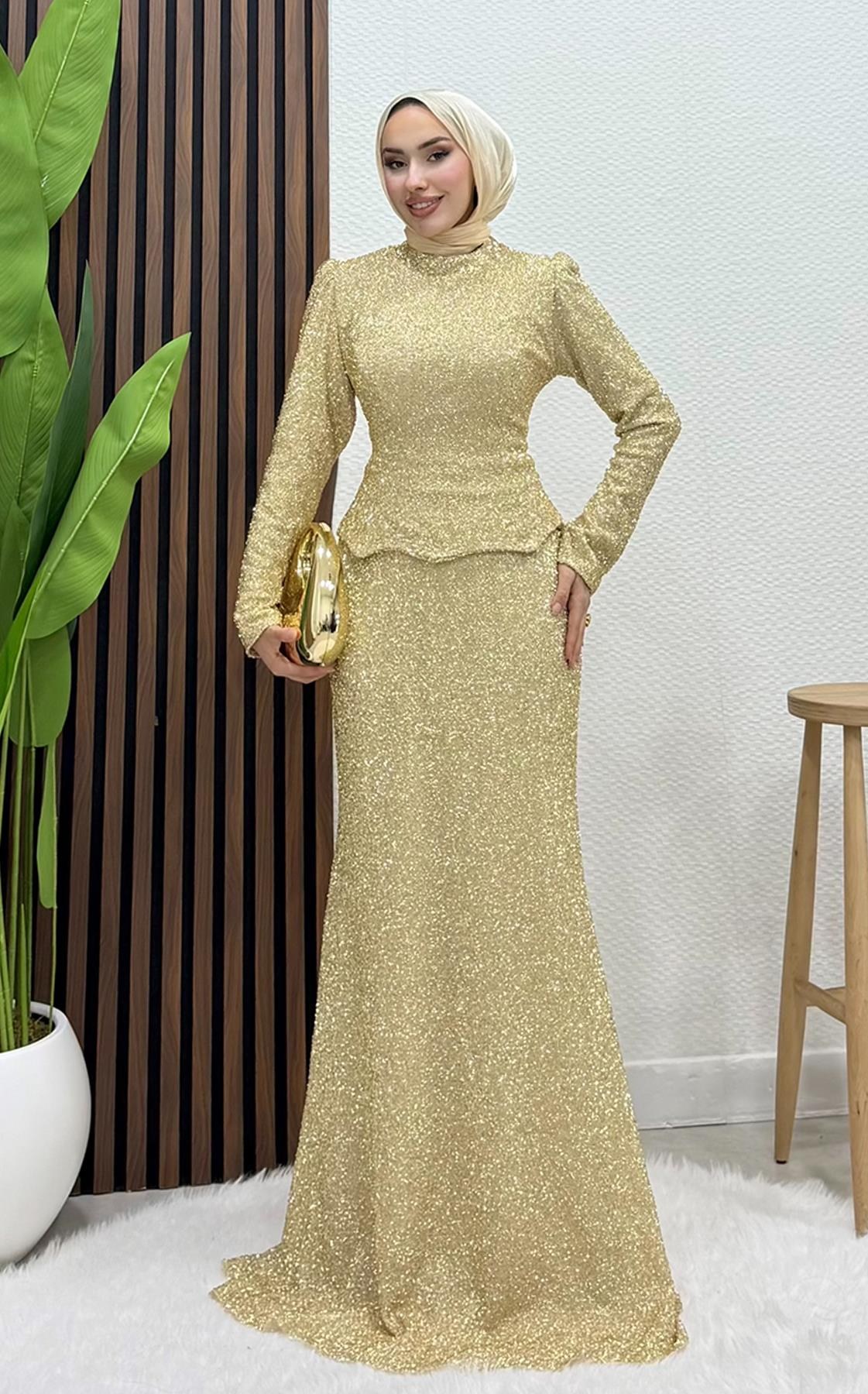 Melida Takım Abiye Gold