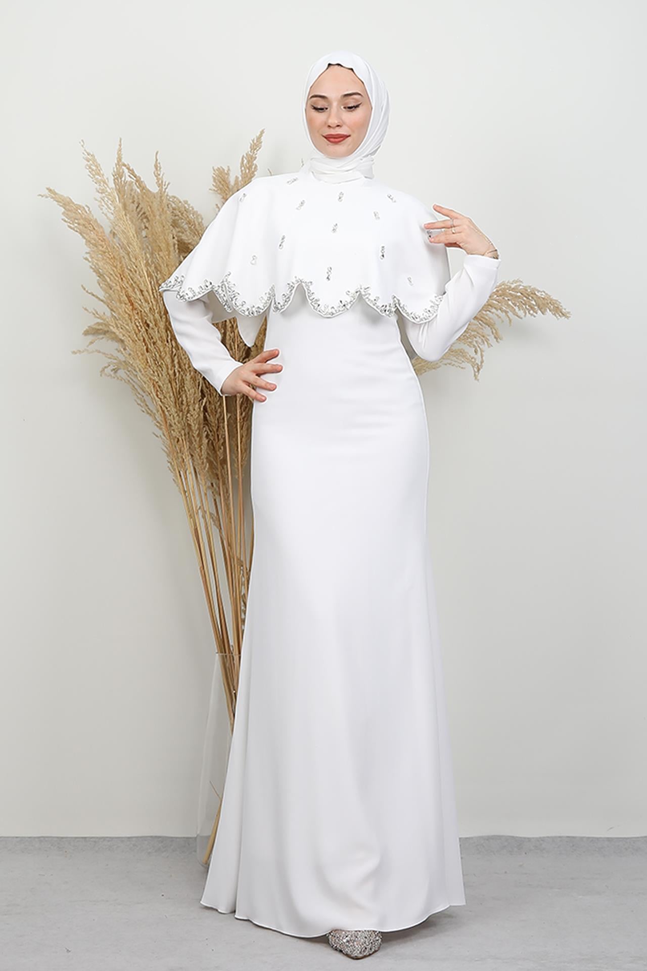 Menesa Krep Abiye Beyaz