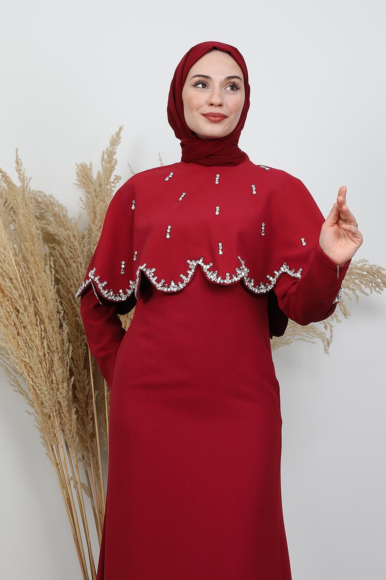 Menesa Krep Abiye Bordo
