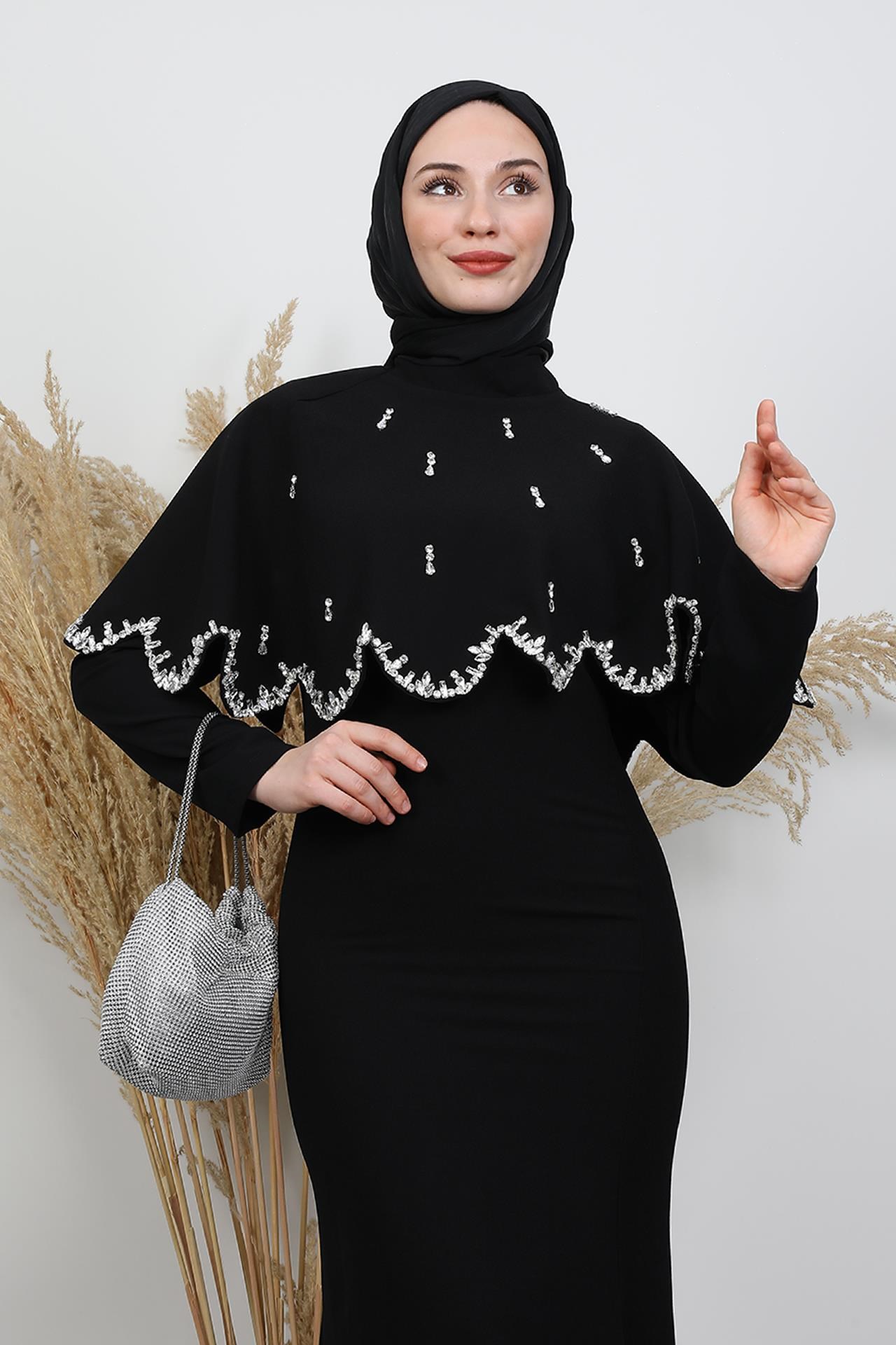 Menesa Krep Abiye Siyah