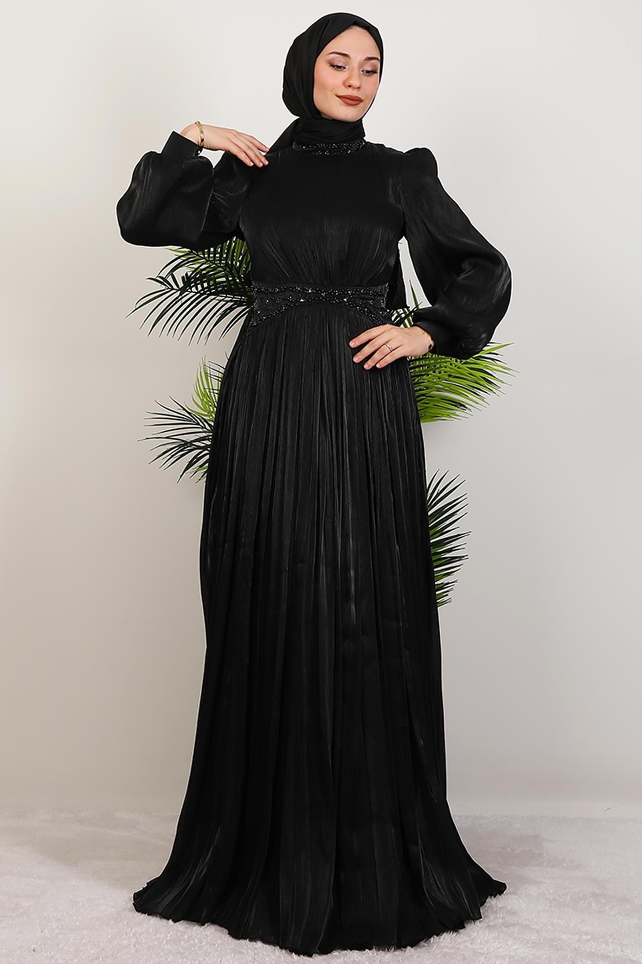Meryem Boncuk Abiye Siyah