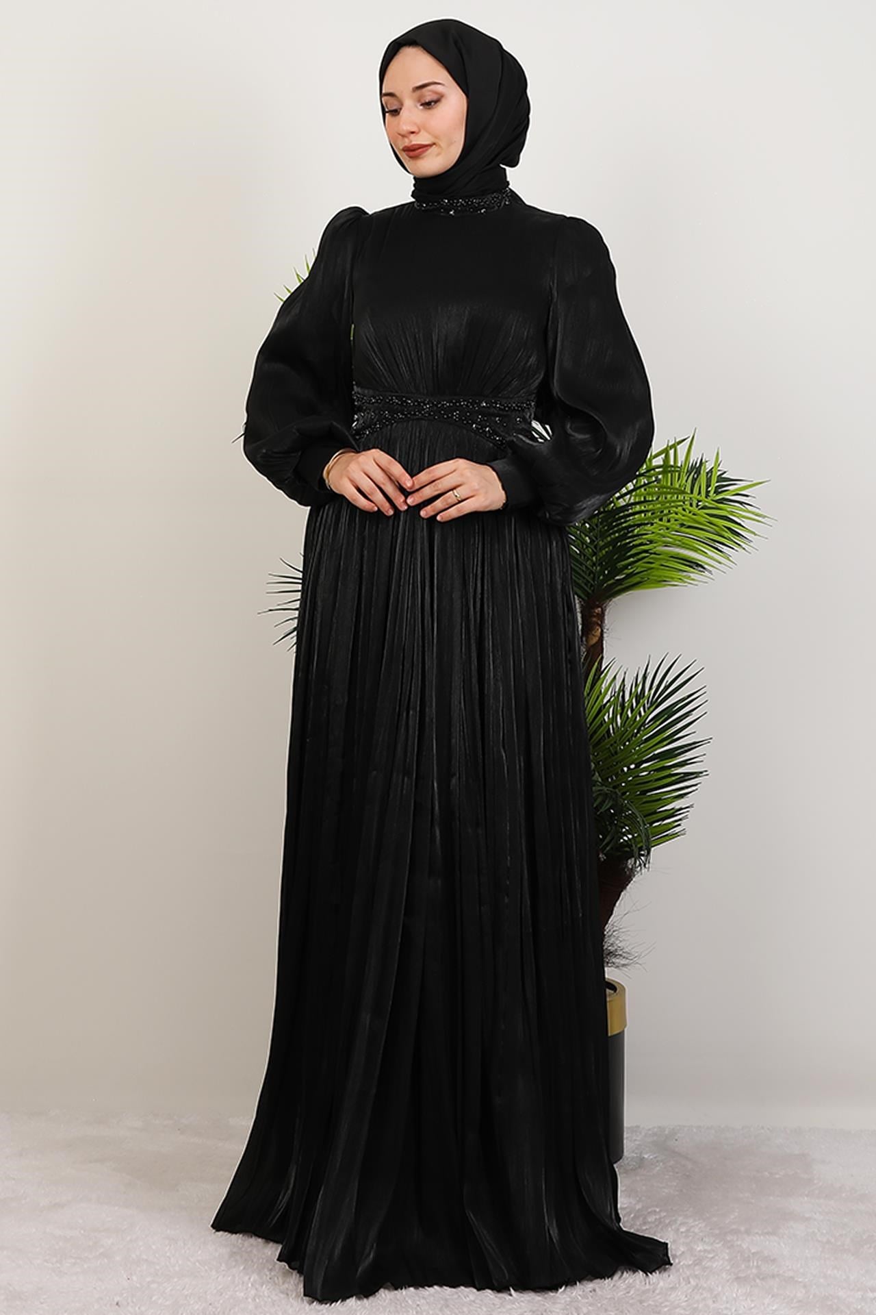 Meryem Boncuk Abiye Siyah