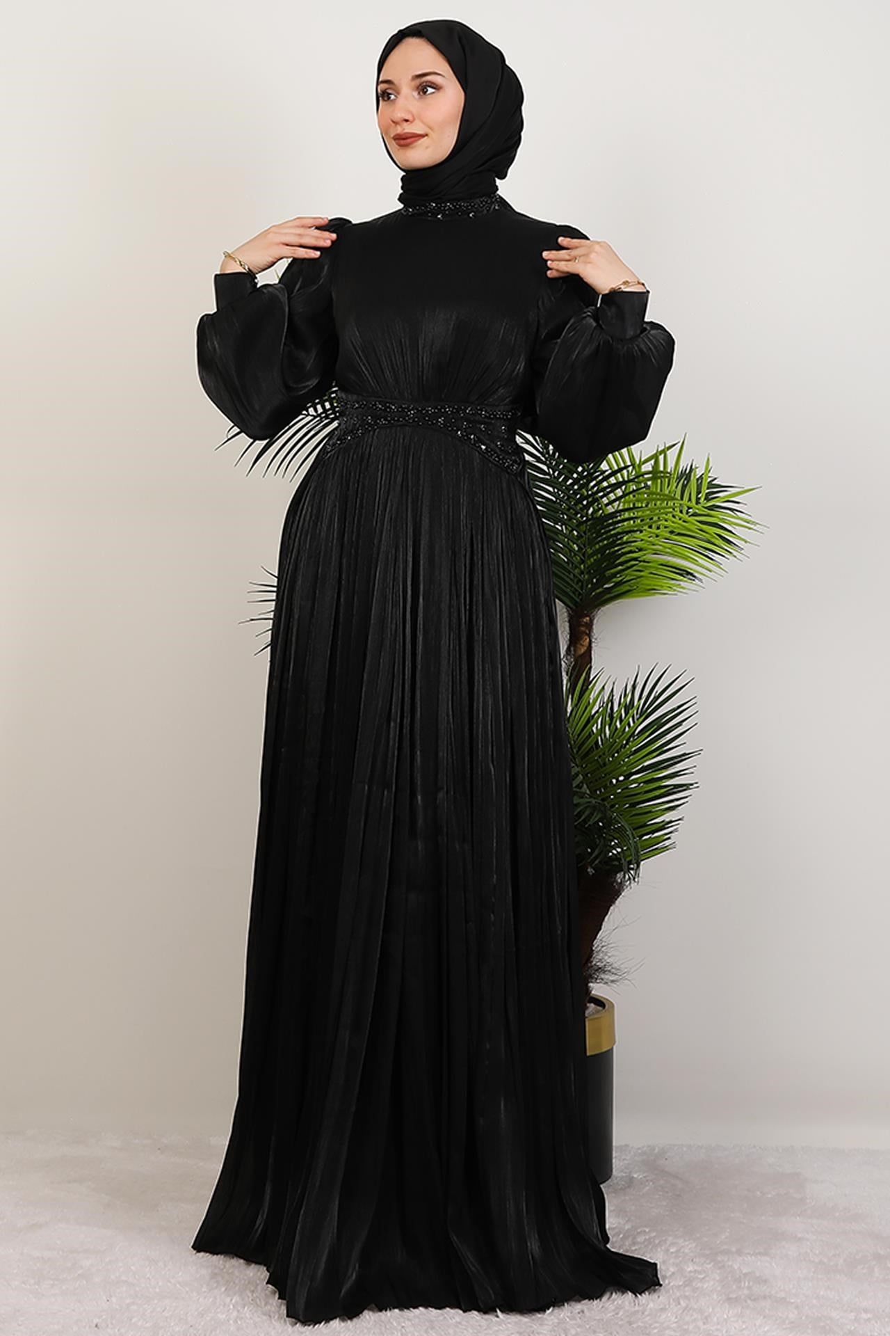 Meryem Boncuk Abiye Siyah