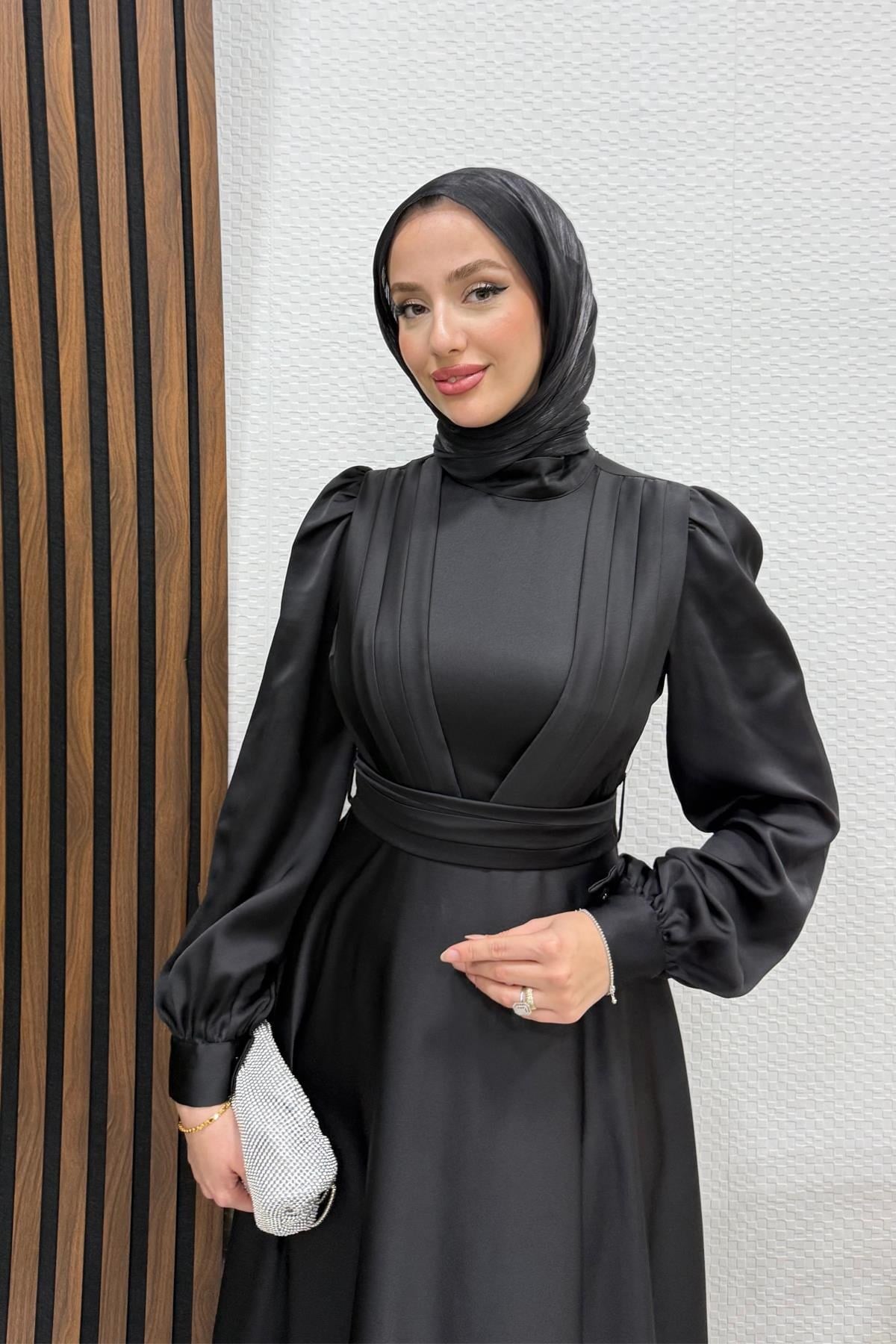 Milanda Tesettür Abiye Siyah