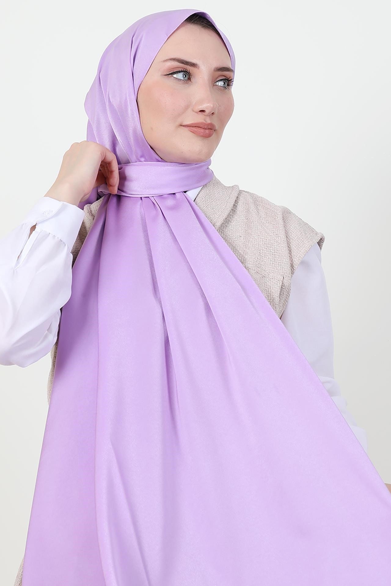 Model Saten Şal Açık Lila
